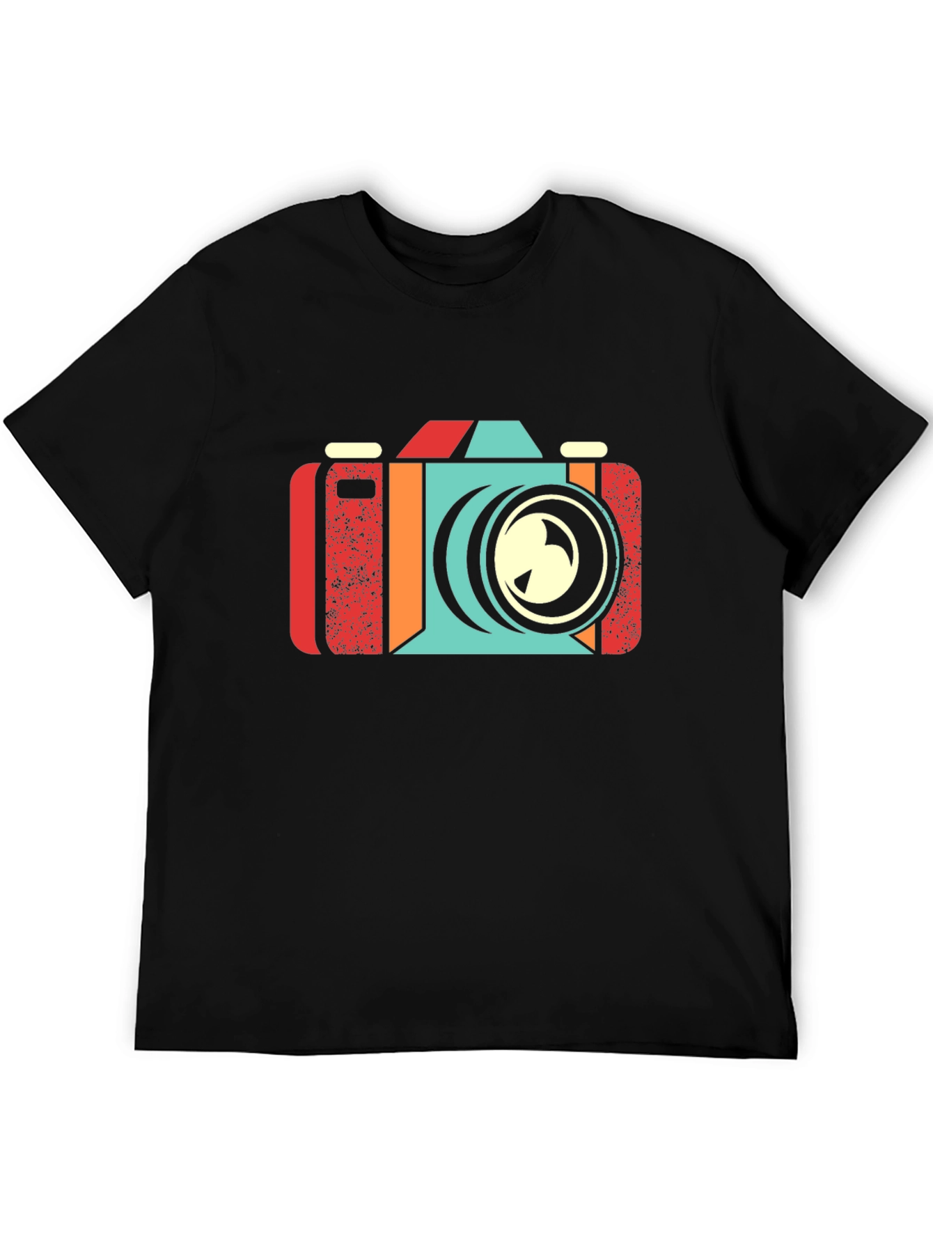 Black Retro Camera Graphic T-Shirt - Black view 5