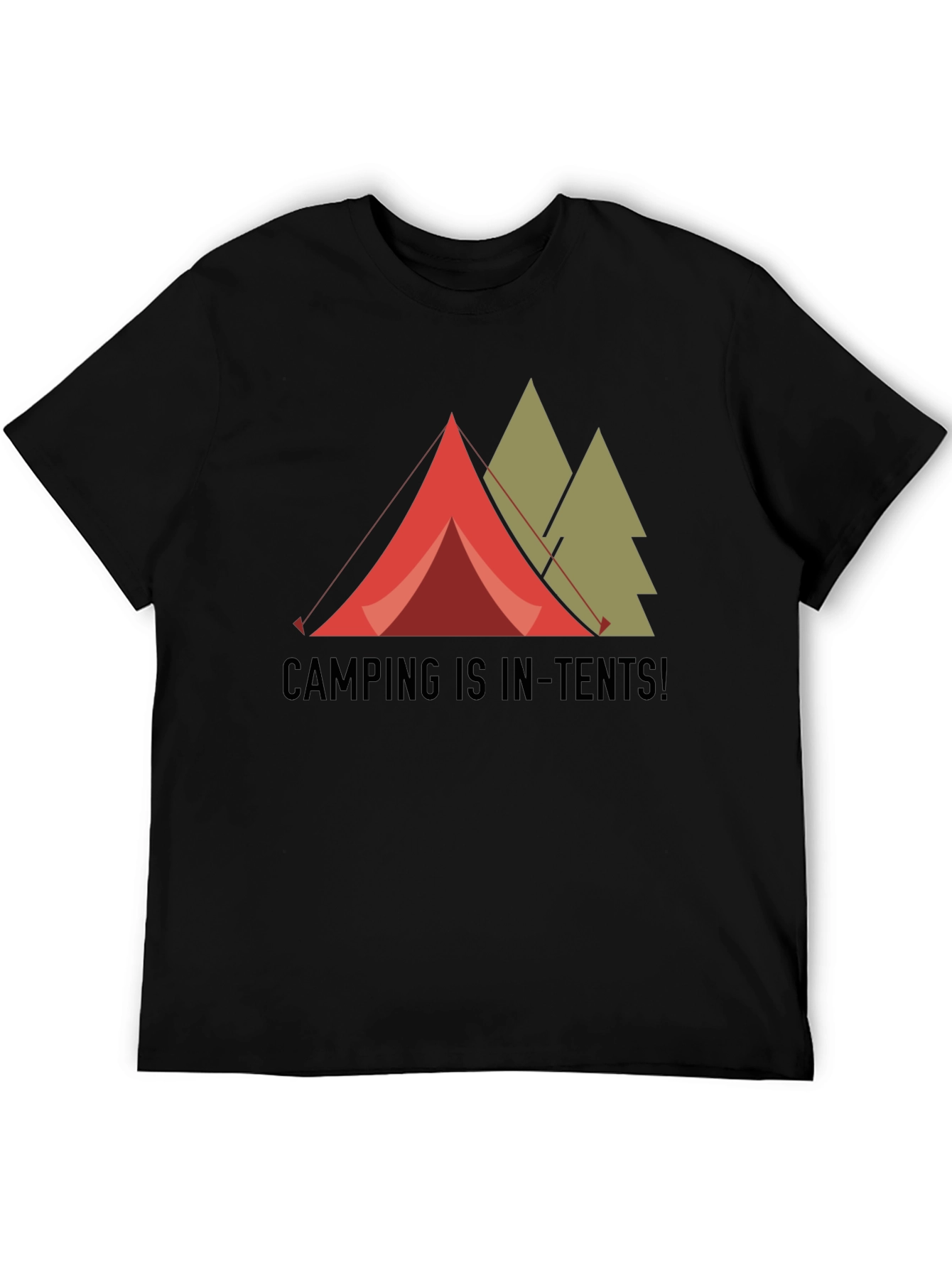 Black Camping is In-Tents! Graphic T-Shirt view 5