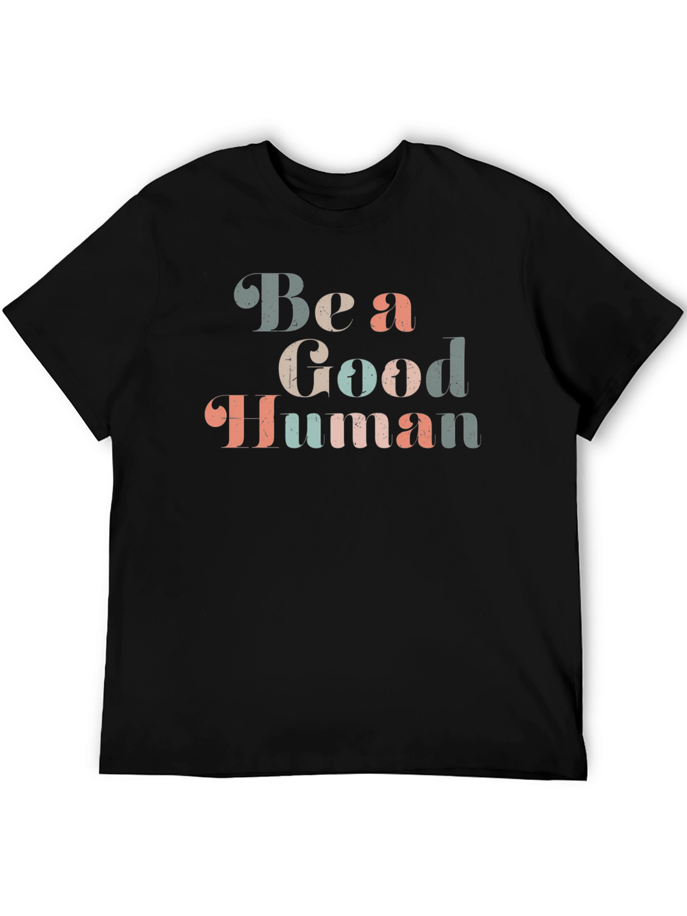 Black Be a Good Human Graphic Tee view 5
