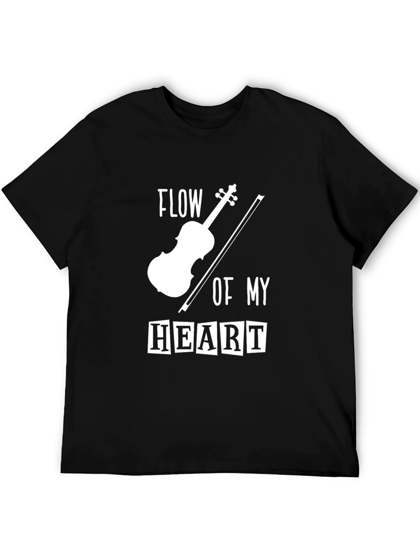 Black Flow of My Heart Violin Graphic Tee - Black view 5