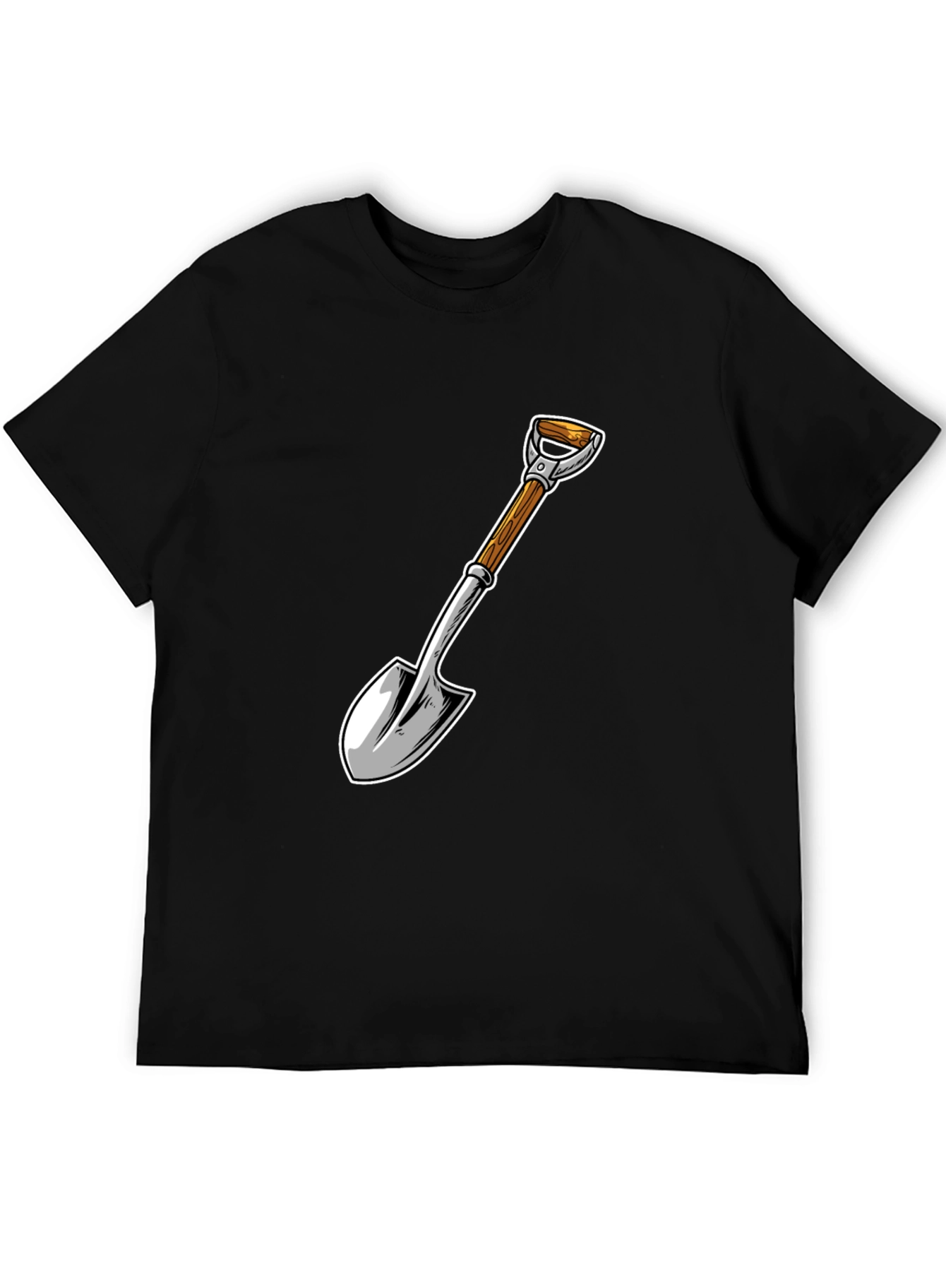 Black Shovel Graphic T-Shirt - Black Cotton Blend view 5