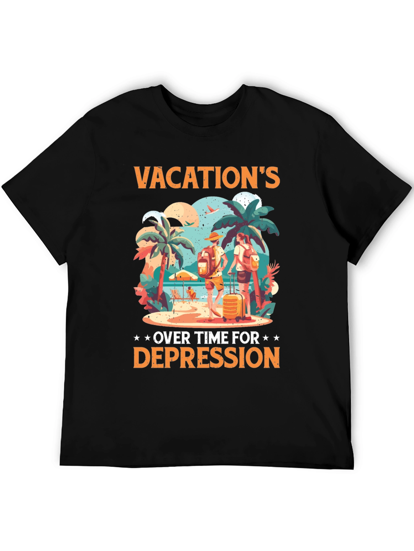 Black Vacation's Over Funny T-Shirt view 5
