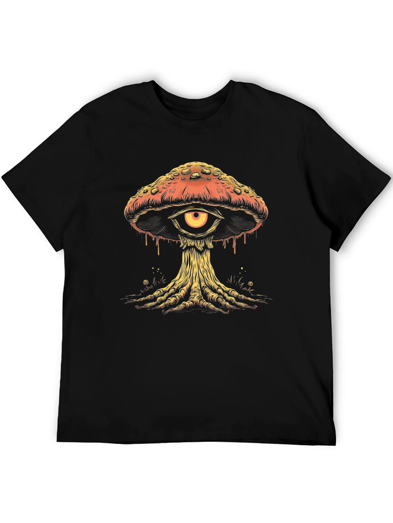Black Mystic Mushroom Eye Graphic Tee view 5