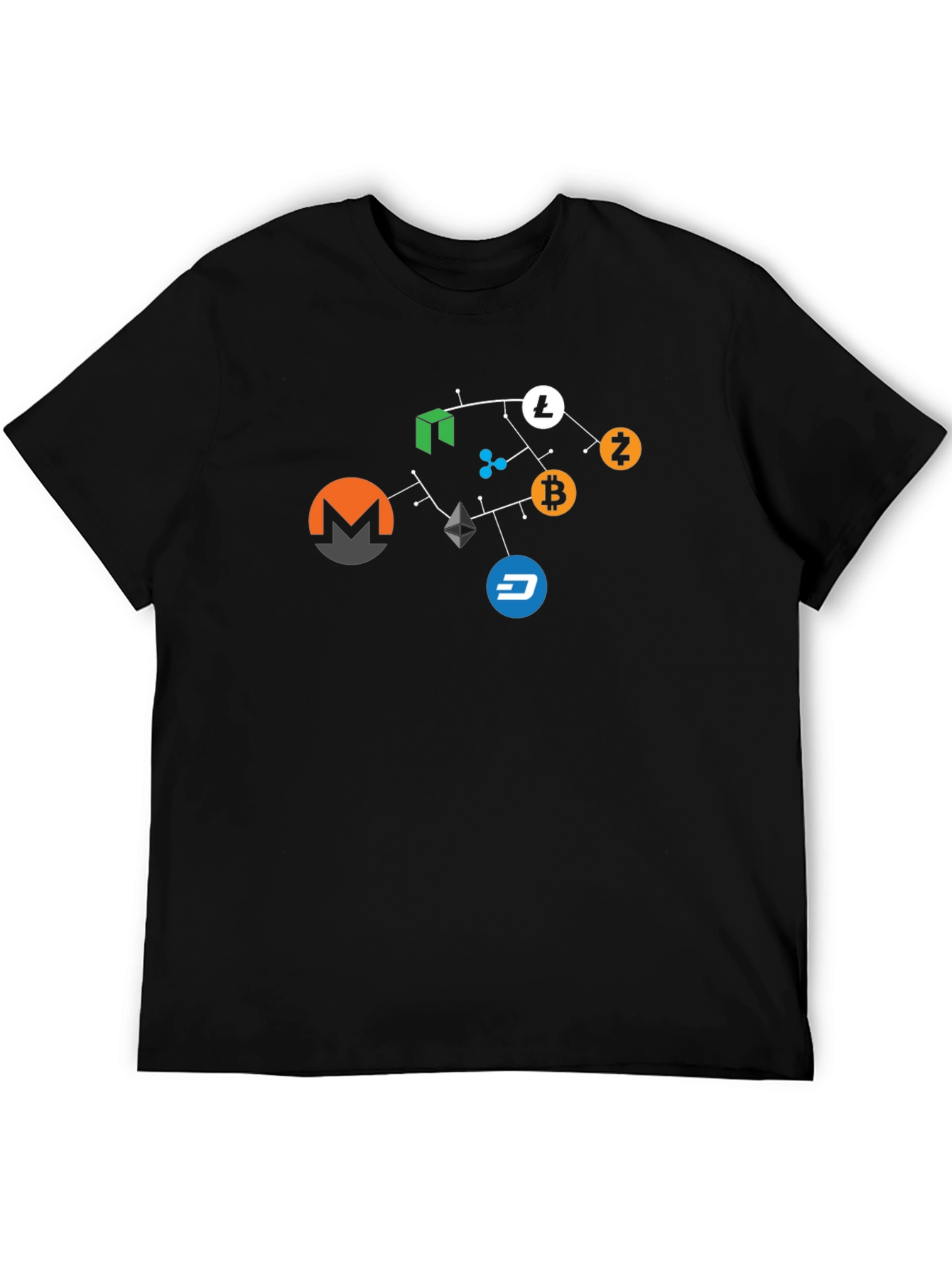 Black Crypto Network T-Shirt - Bitcoin, Ethereum, & More view 5