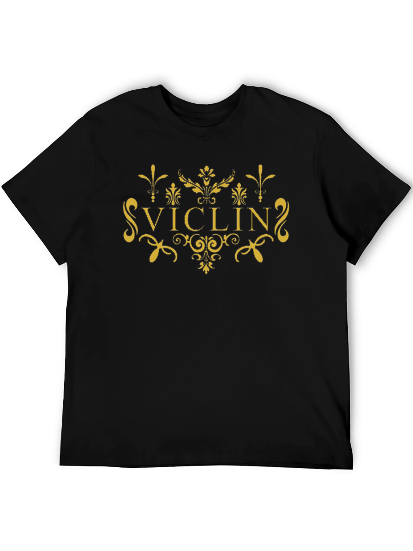 Black Viclin Black T-Shirt Gold Design view 5