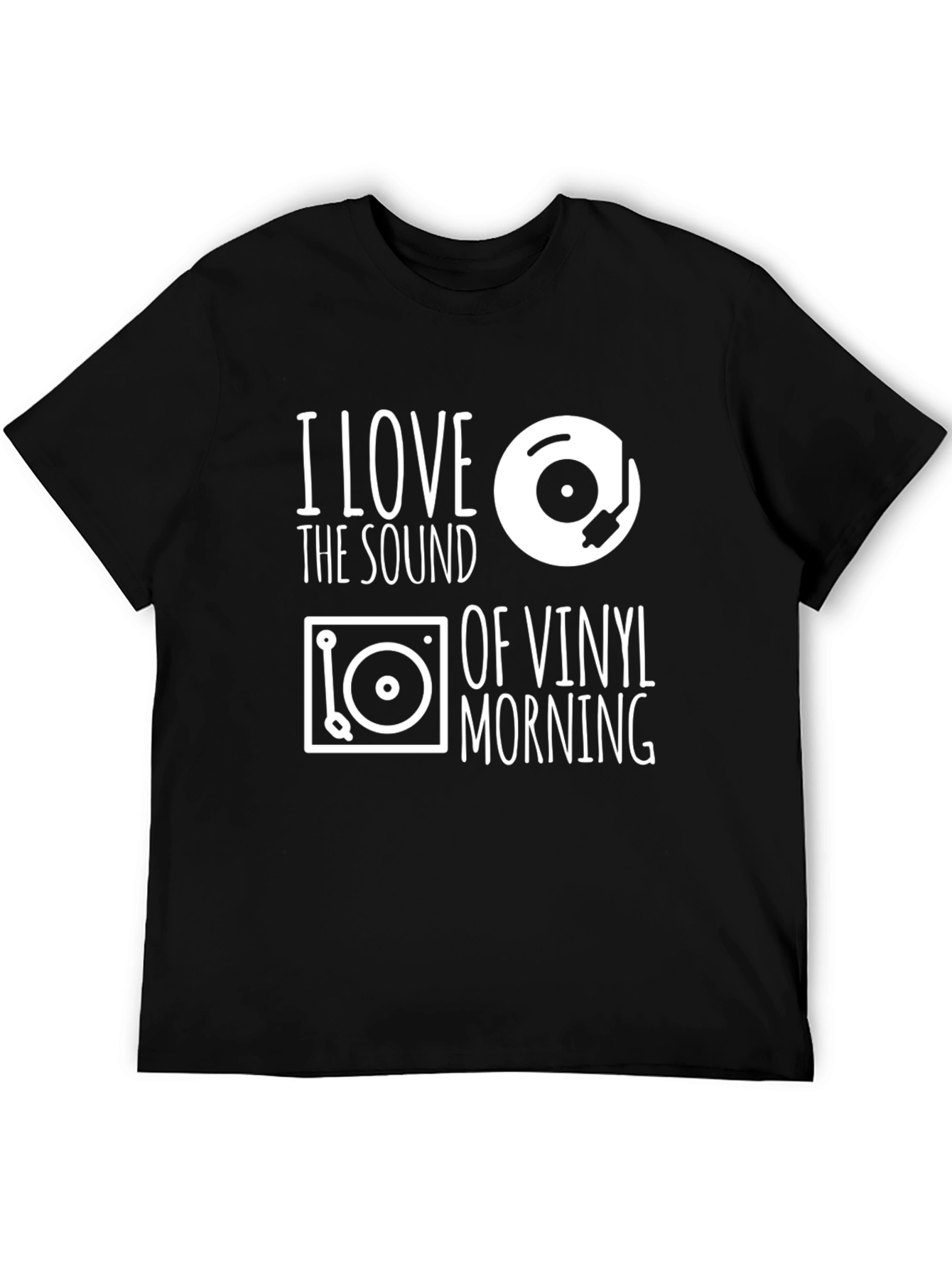 Black I Love Vinyl T-Shirt - Music Lover Tee view 5