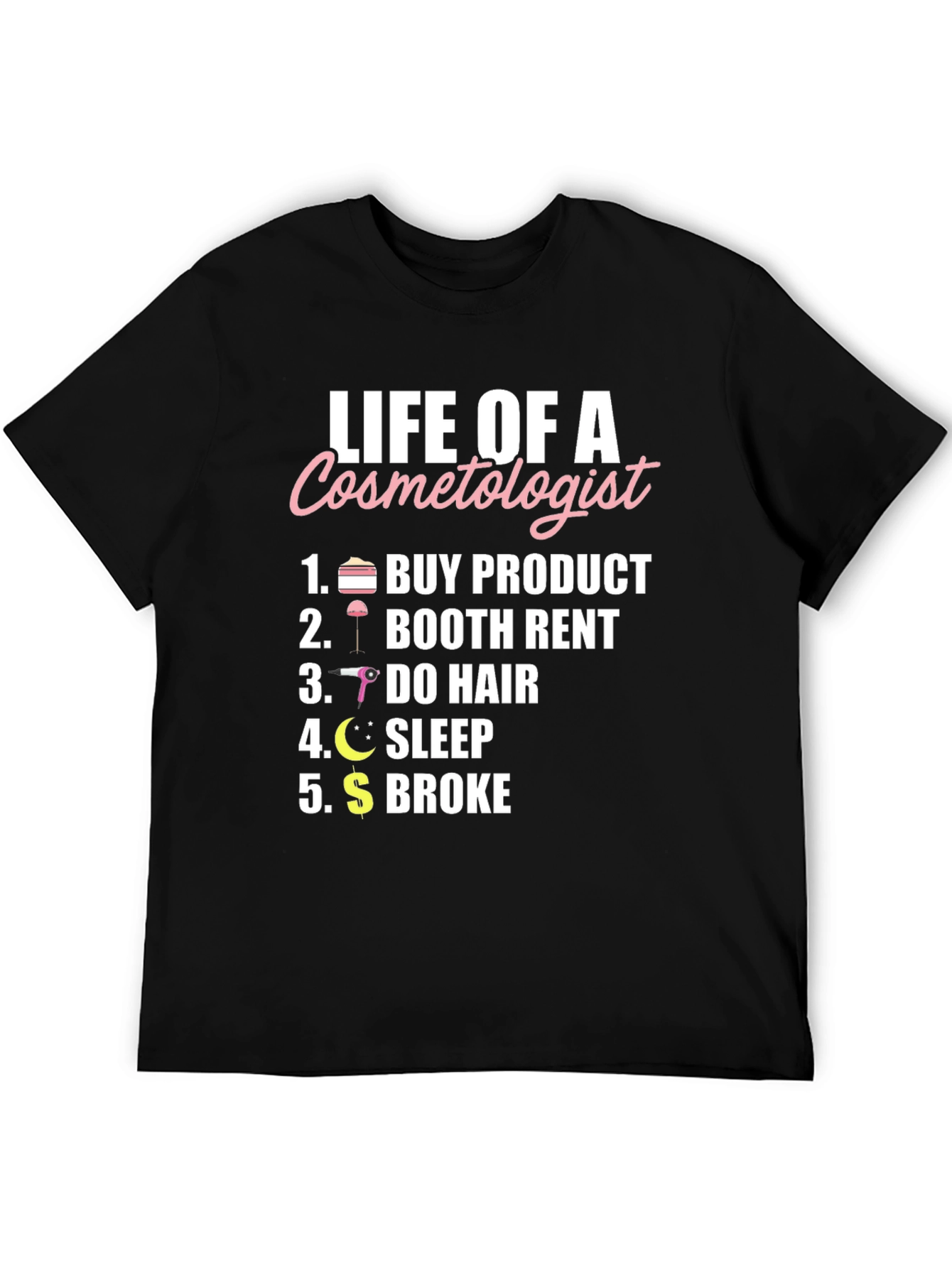 Black Life of a Cosmetologist Graphic T-Shirt view 5
