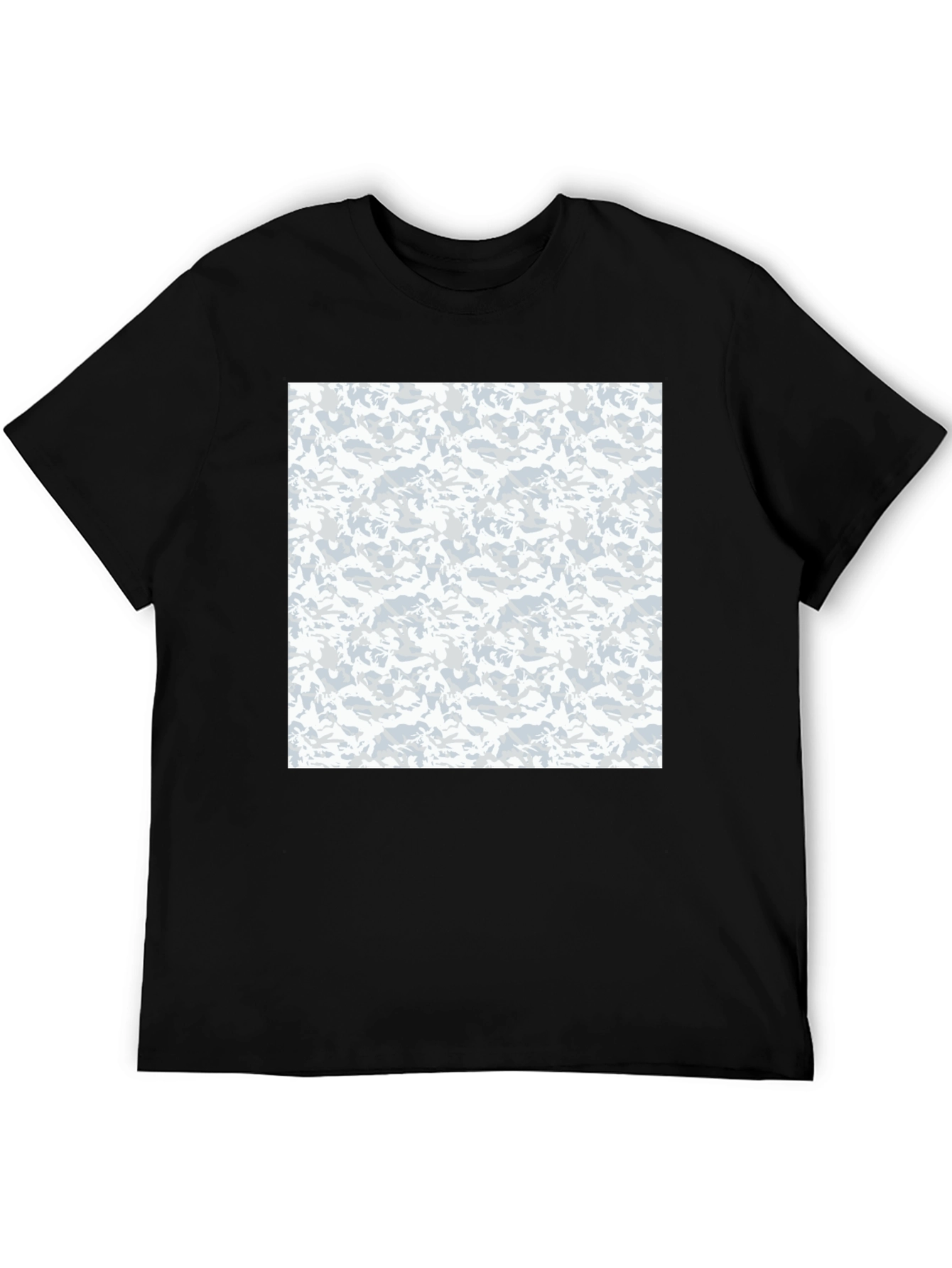 Black Urban Camo Print Black T-Shirt view 5