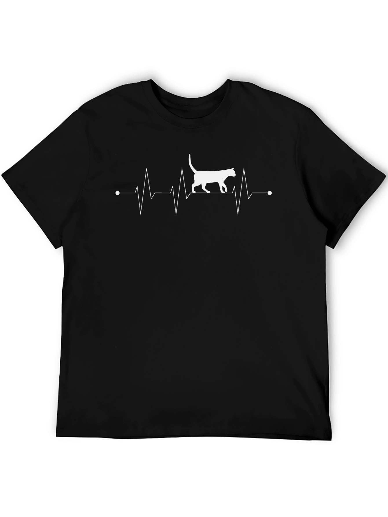 Black Cat Heartbeat T-Shirt - Novelty Tee view 5