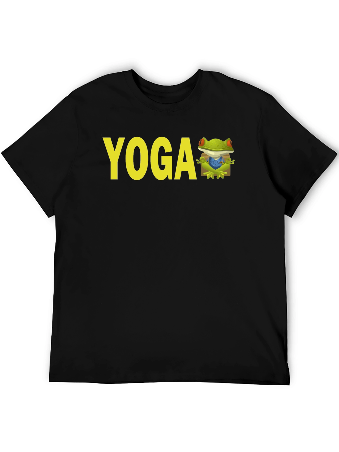 Black Yoga Frog Black T-Shirt view 5