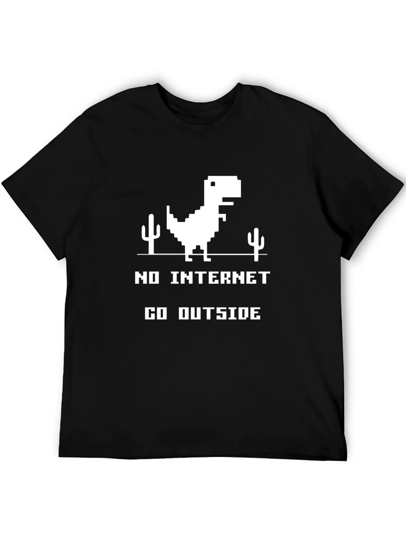 Black No Internet T-Shirt - Go Outside! view 5