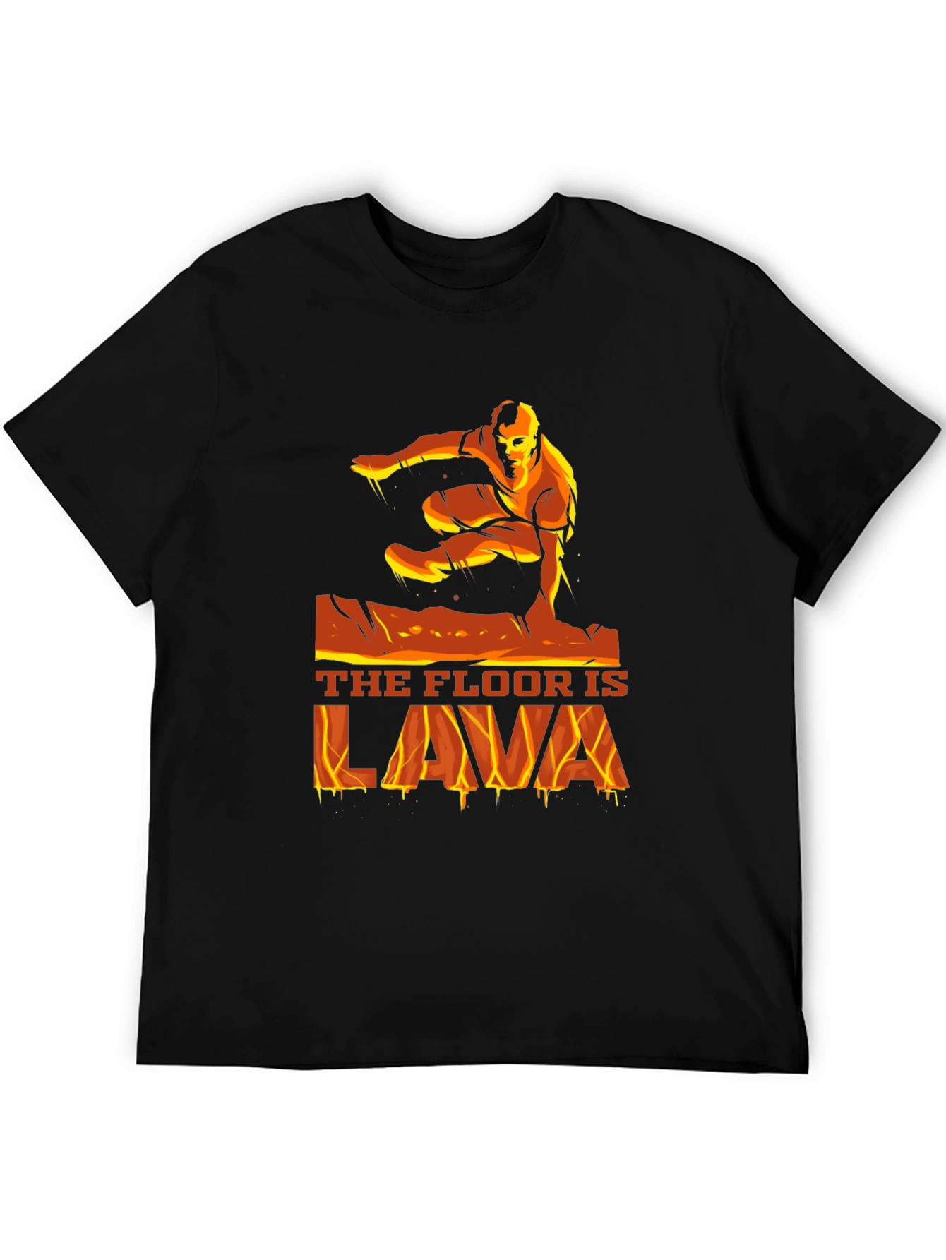 Black The Floor is Lava Graphic T-Shirt - Black view 5