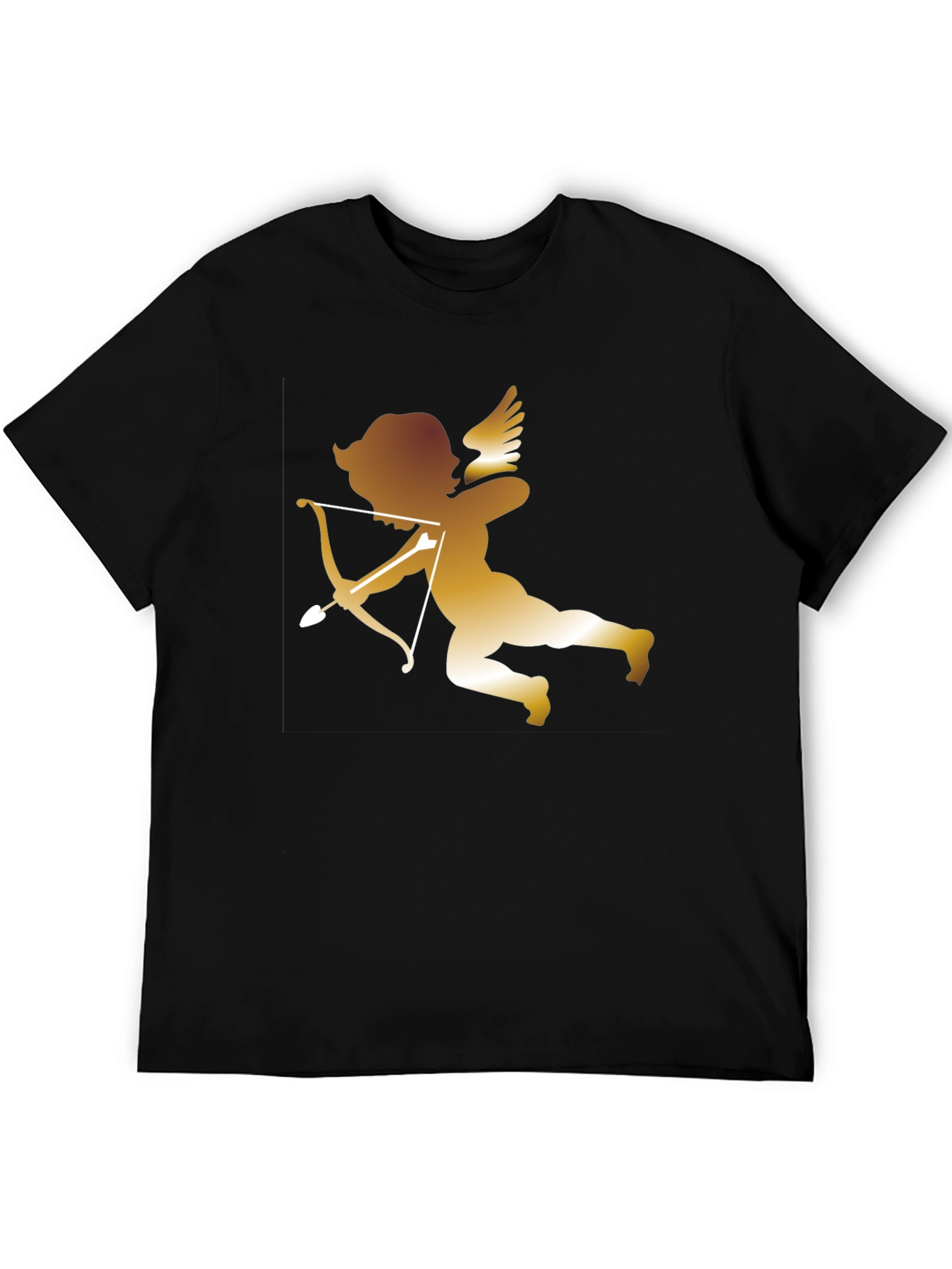 Black Cupid Graphic T-Shirt - Valentine's Day Angel Tee view 5