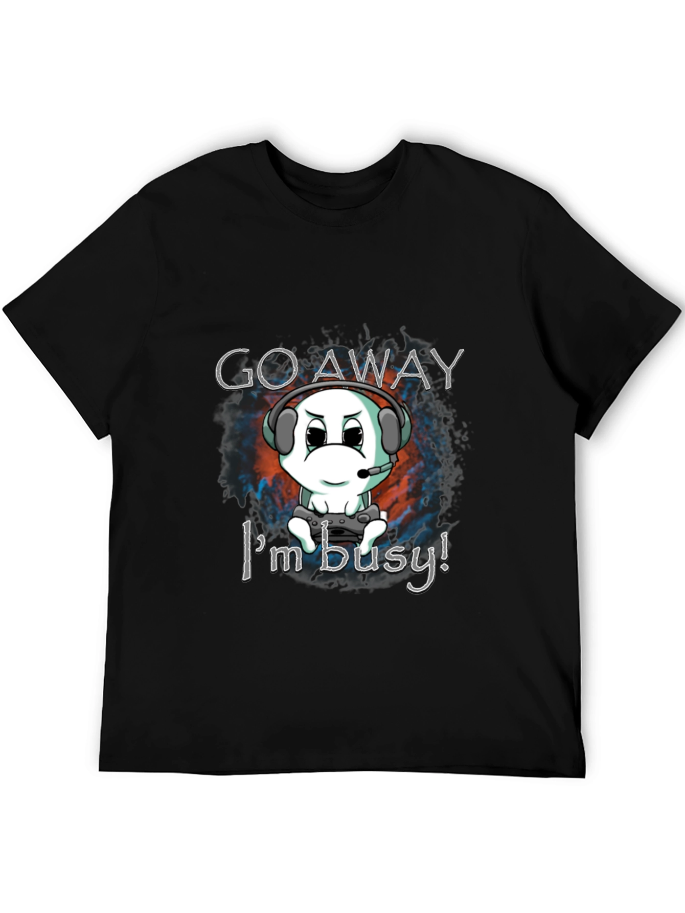 Black Gamer Tee: Go Away, I'm Busy! view 5