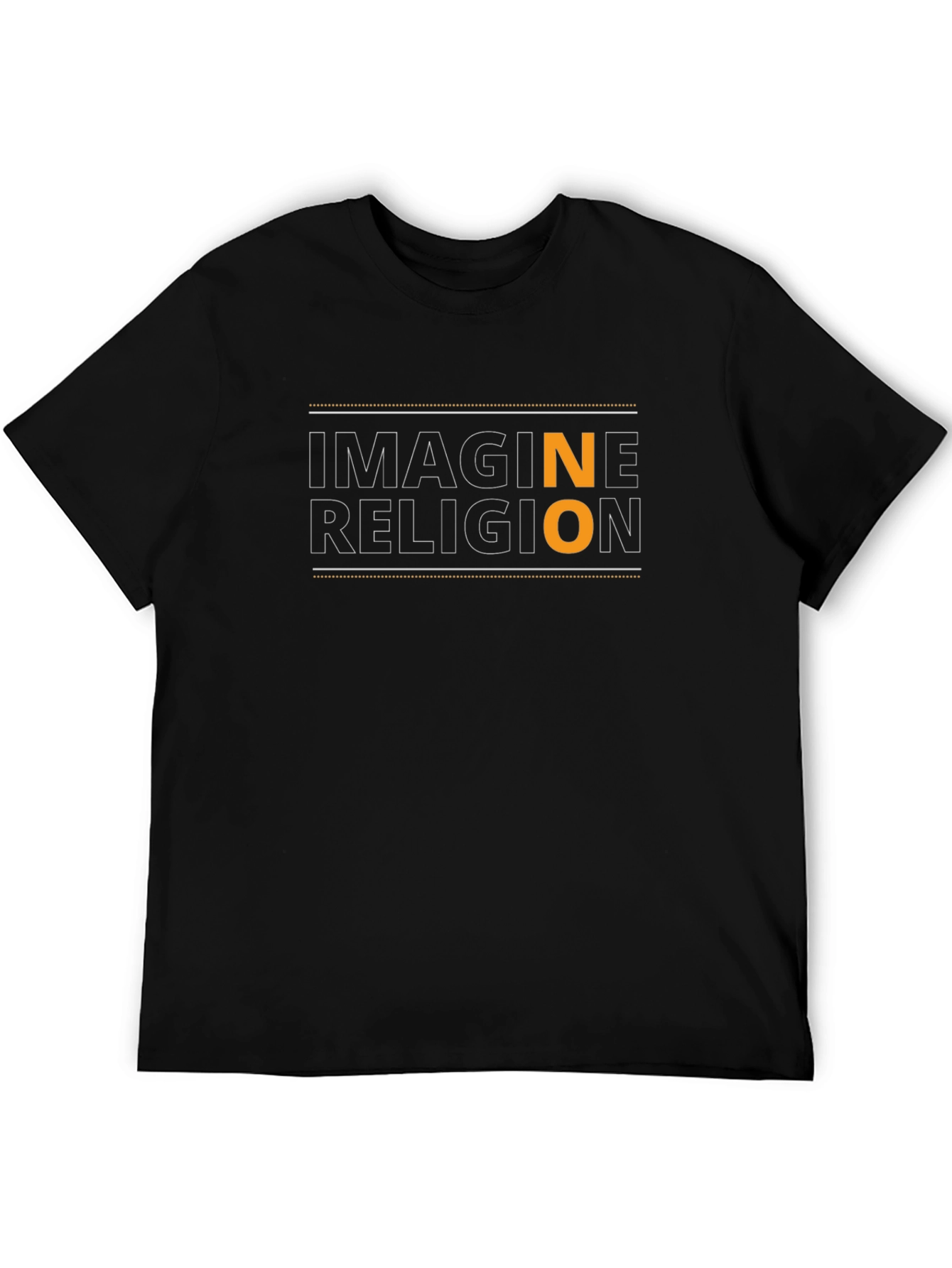 Black Imagine No Religion T-Shirt - Black view 5