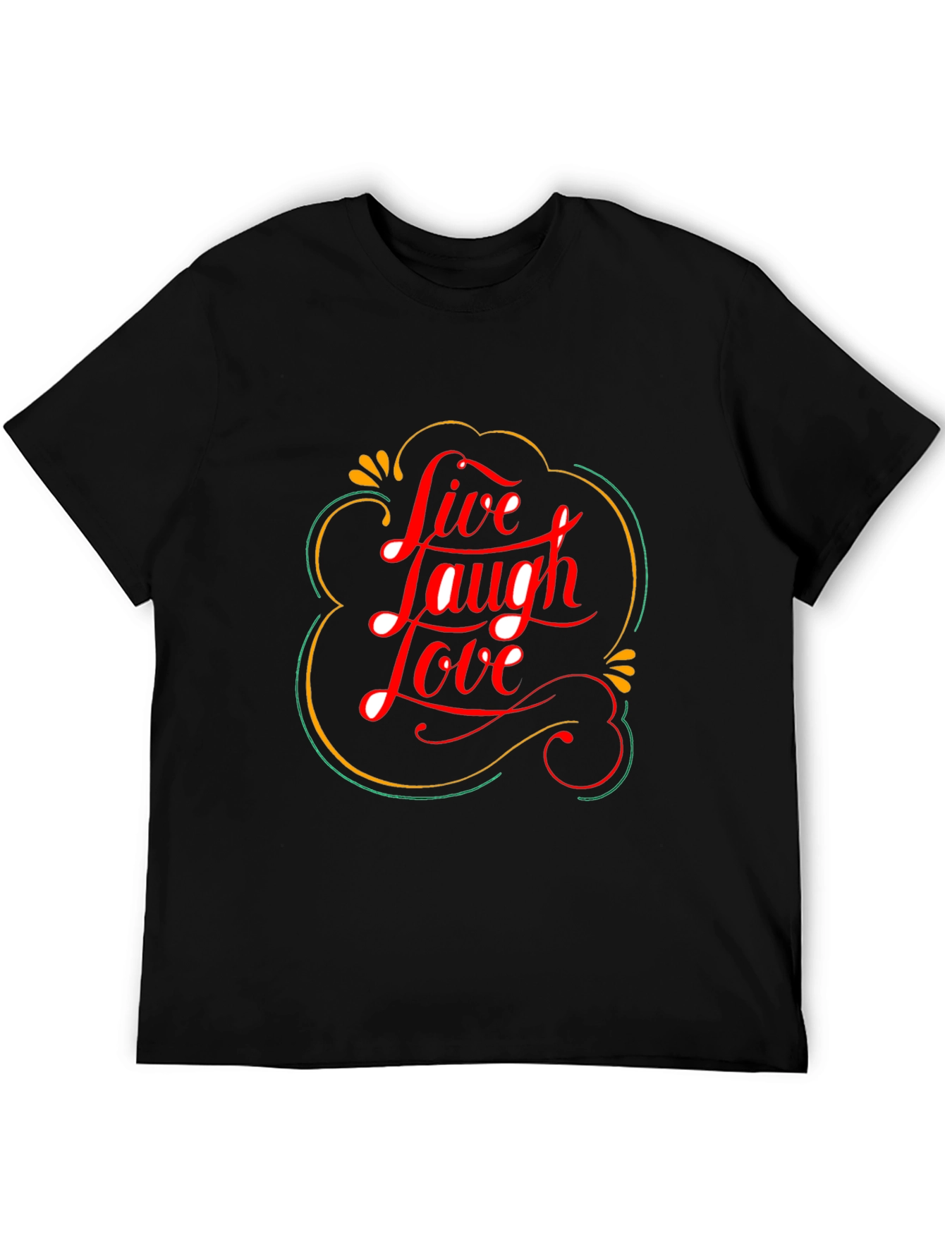 Black Live Laugh Love Graphic Tee - Trendy Black T-Shirt view 5