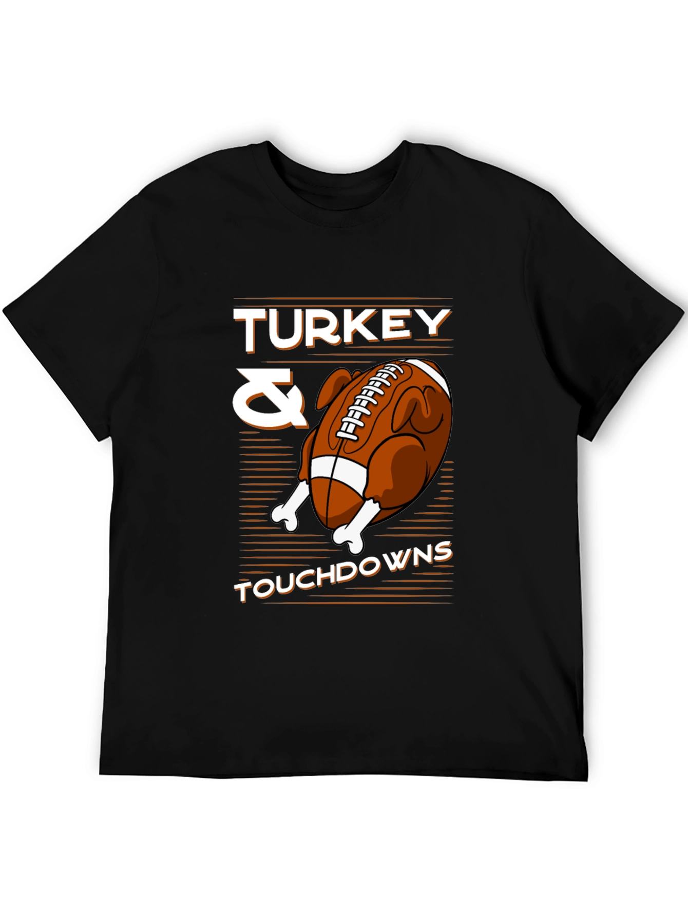 Black Turkey & Touchdowns Graphic T-Shirt view 5
