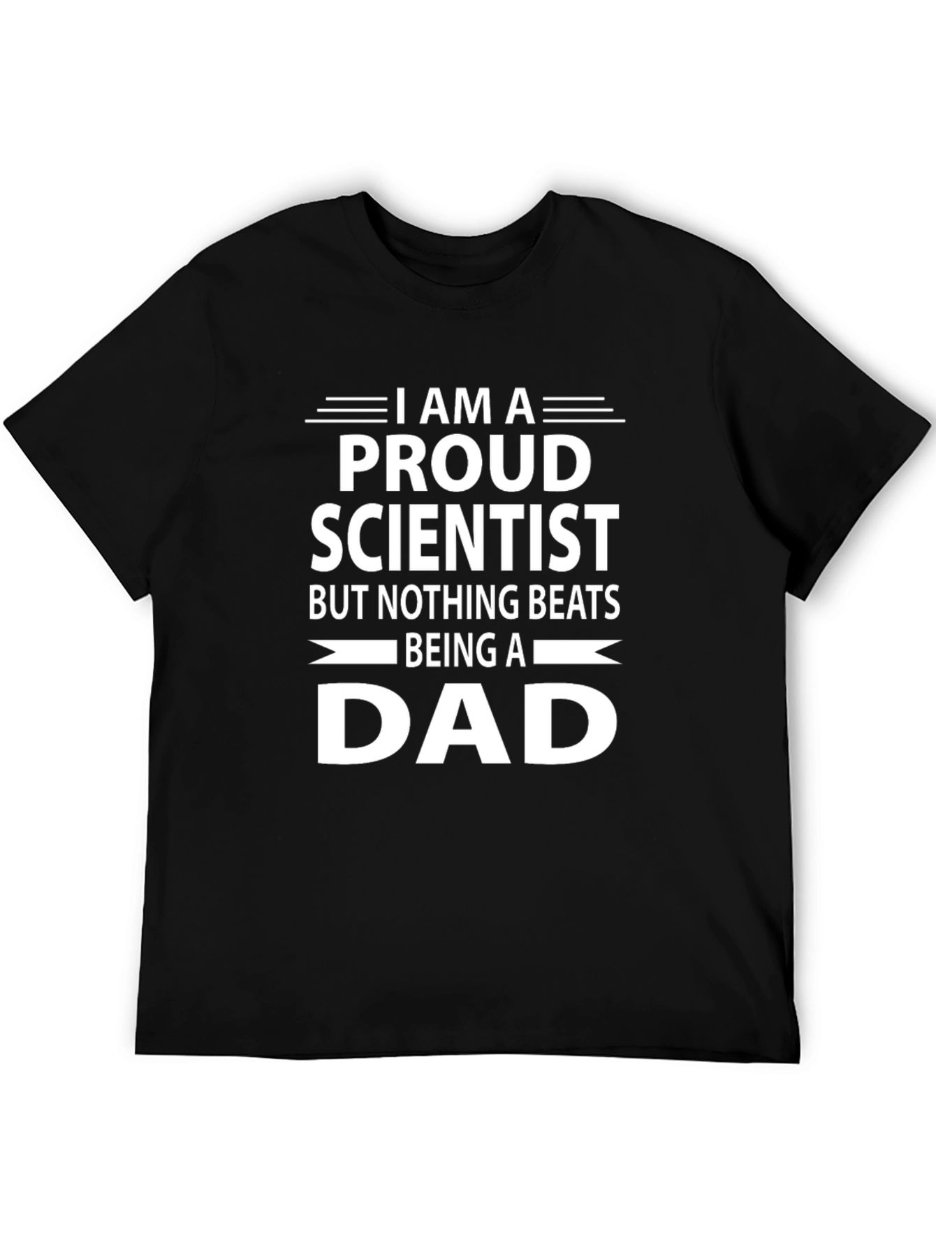 Black Proud Scientist Dad T-Shirt - Black Cotton Blend view 5