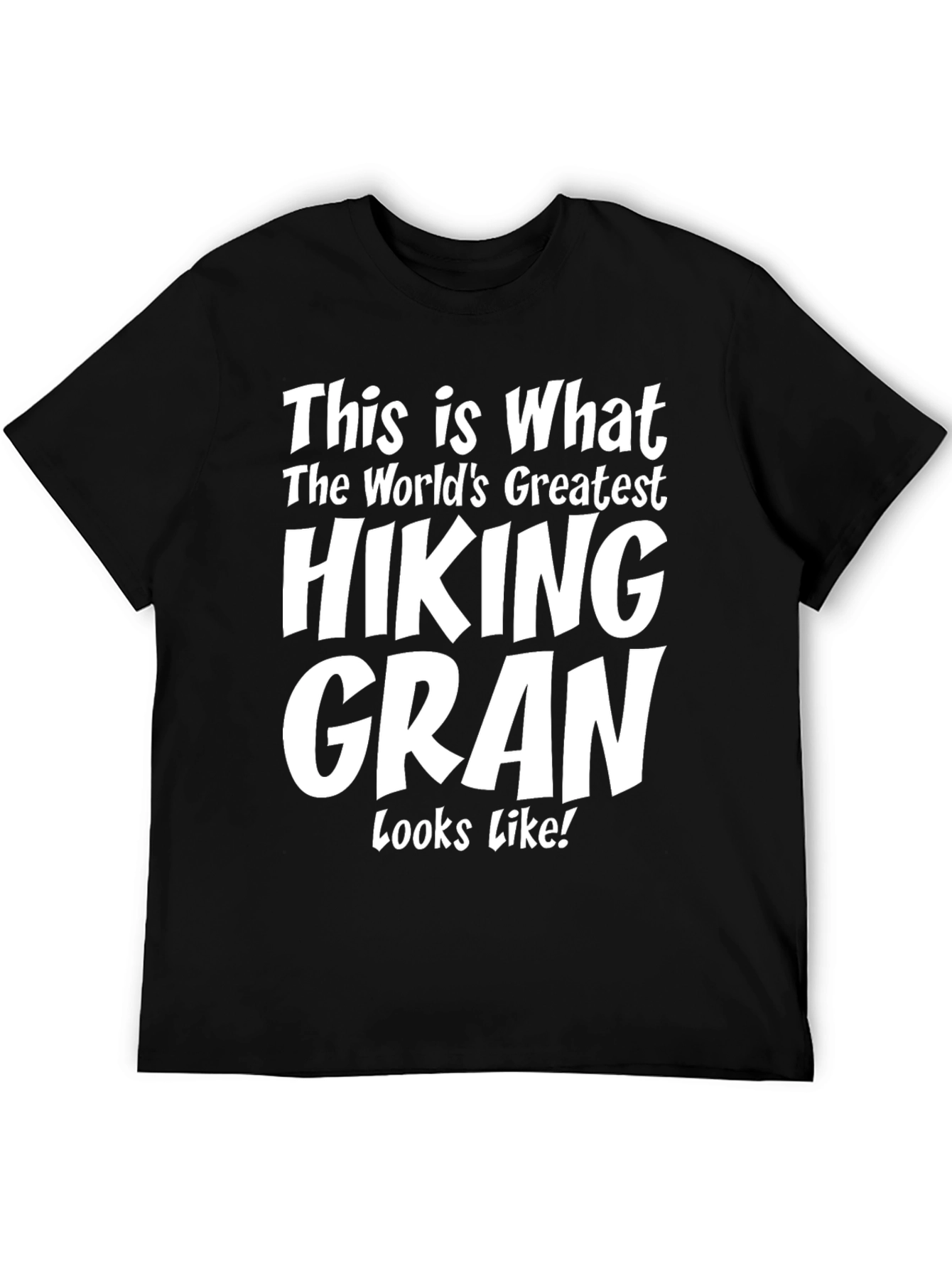 Black Hiking Gran T-Shirt - World's Greatest Hiker Tee view 5