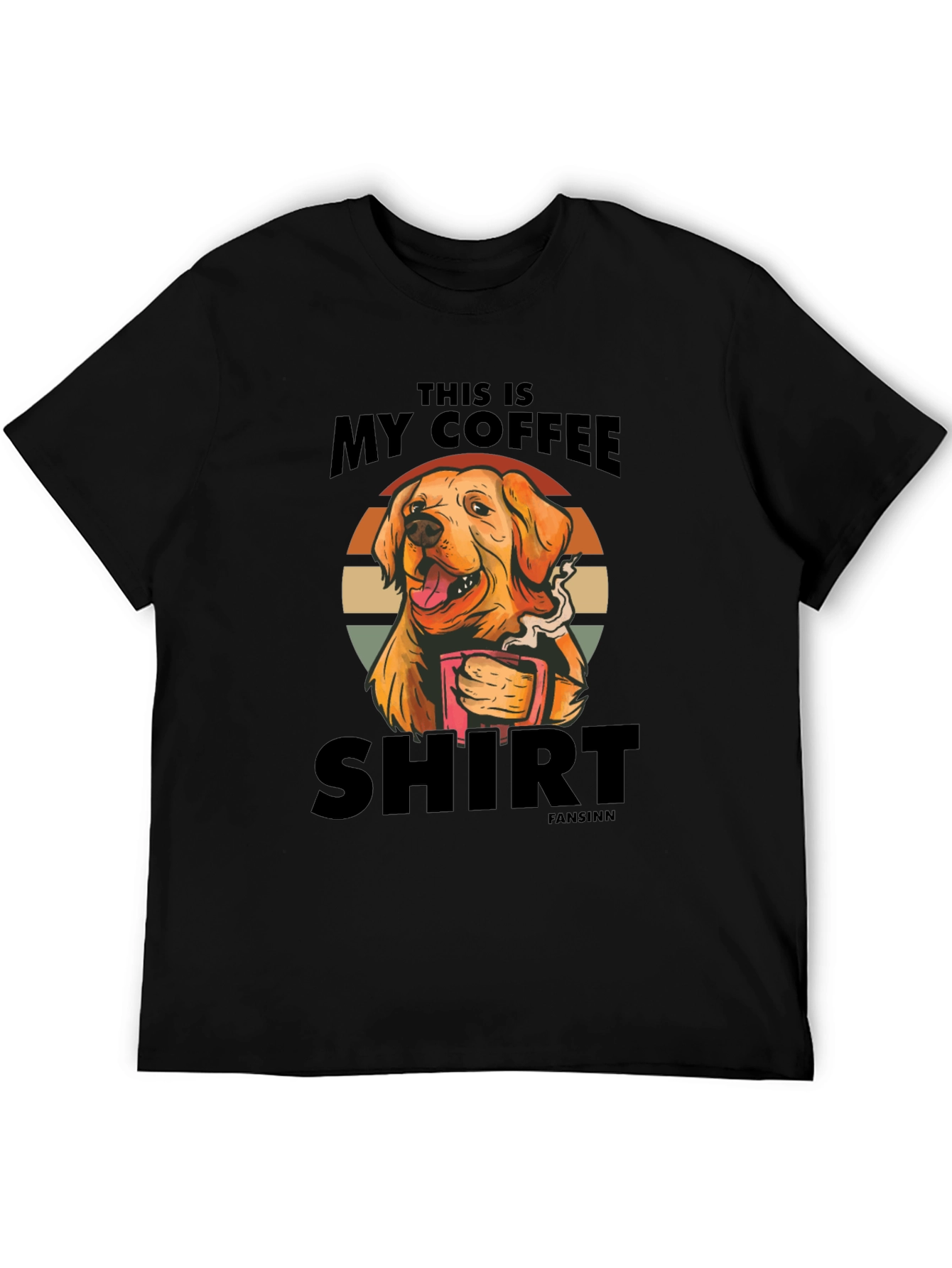 Black Coffee Dog T-Shirt: Funny Novelty Tee view 5