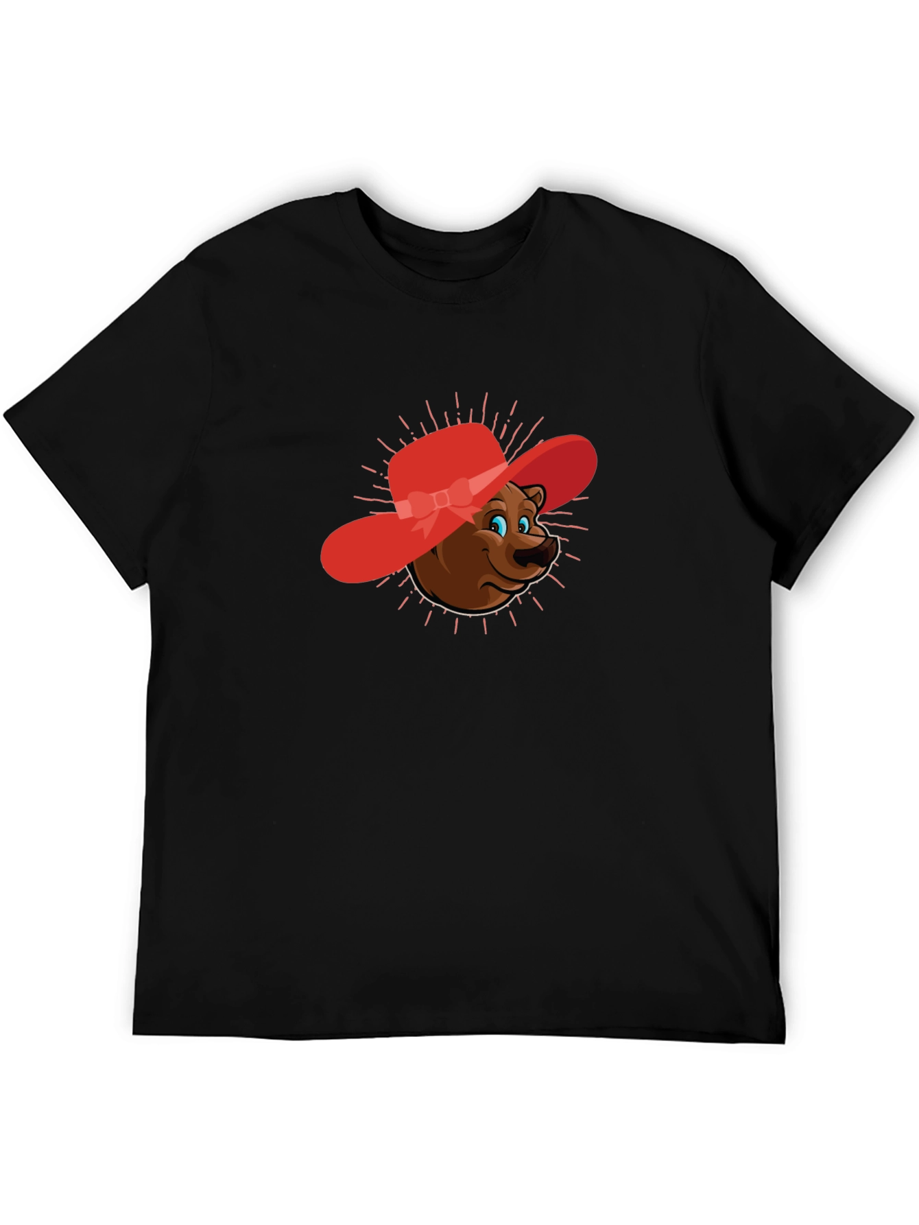 Bear in Red Hat Graphic Tee - Unisex - 5