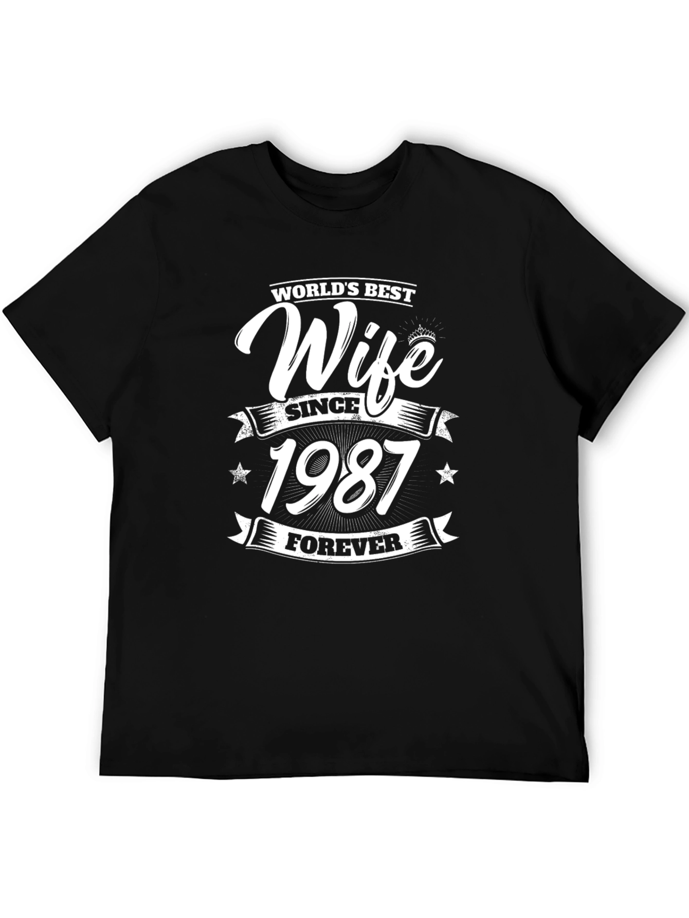 Black World's Best Wife Since 1987 T-Shirt view 5