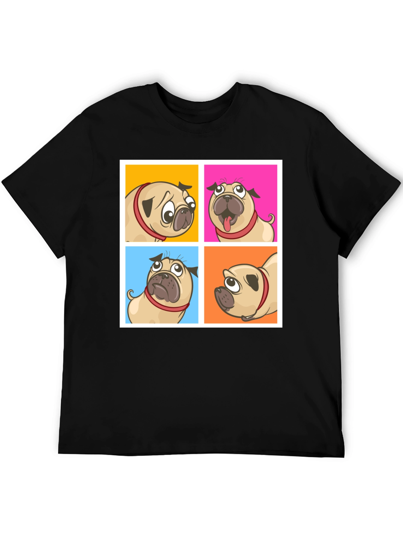 Black Pug Moods Graphic Tee - Fun & Trendy! view 5