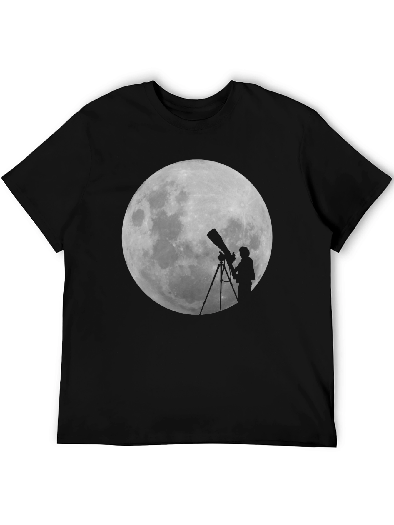 Black Moon Gazing Telescope Graphic T-Shirt view 5