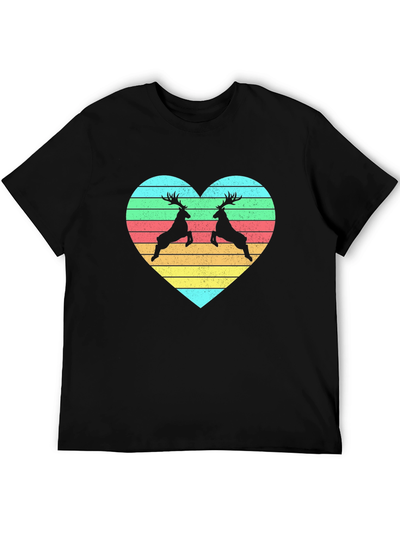 Black Deer Love Heart Black Tee view 5