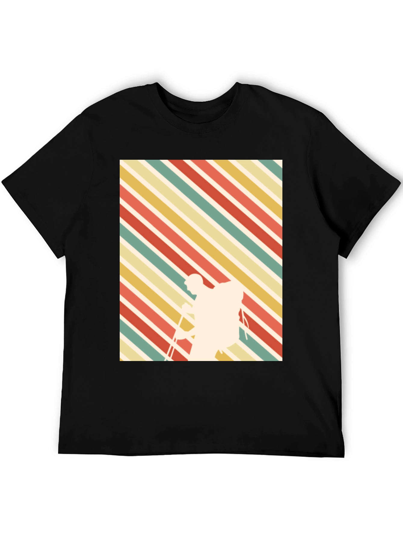 Black Retro Hiker Graphic Tee - Black view 5