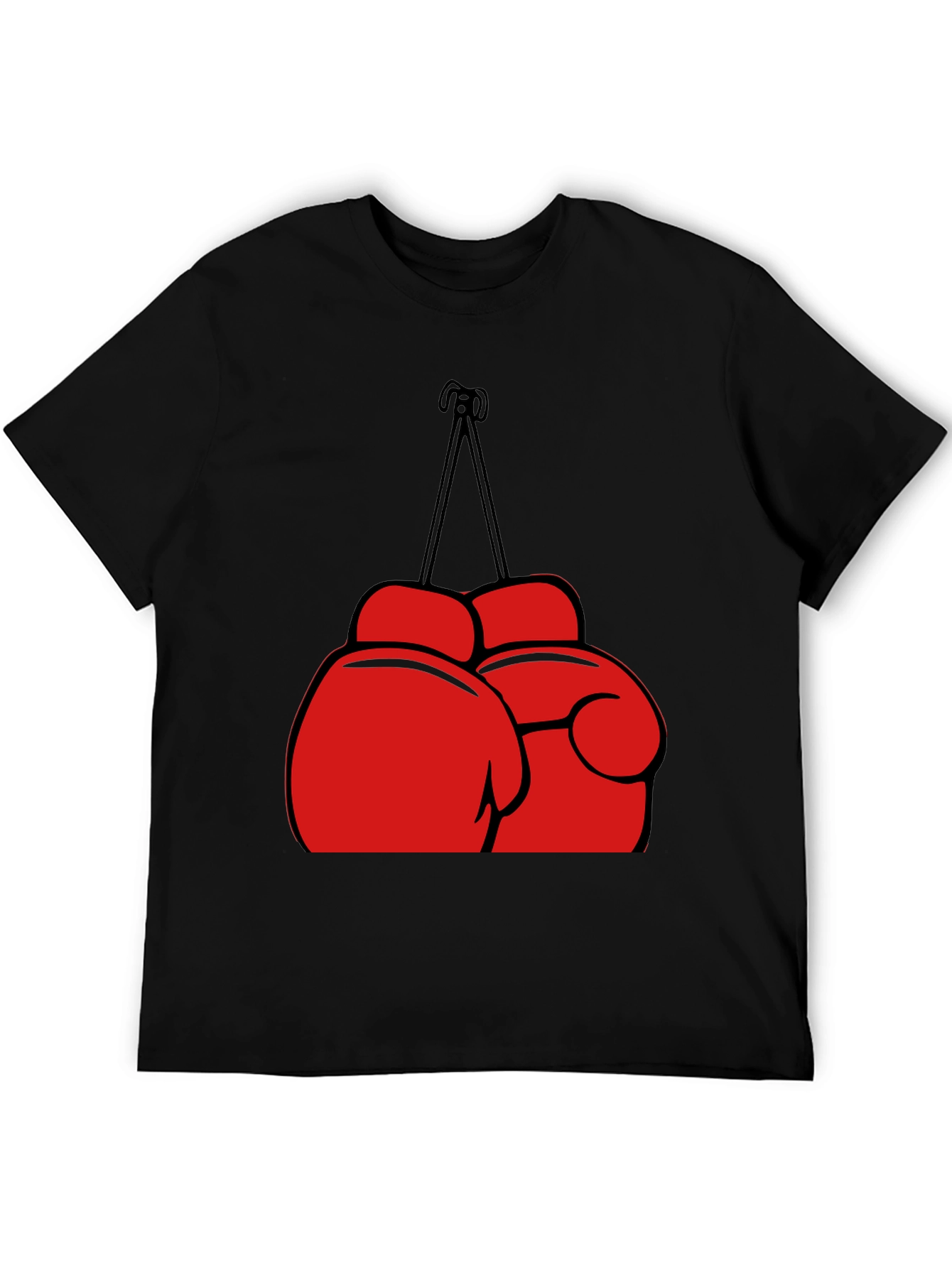 Black Boxing Gloves Graphic T-Shirt - Black view 5