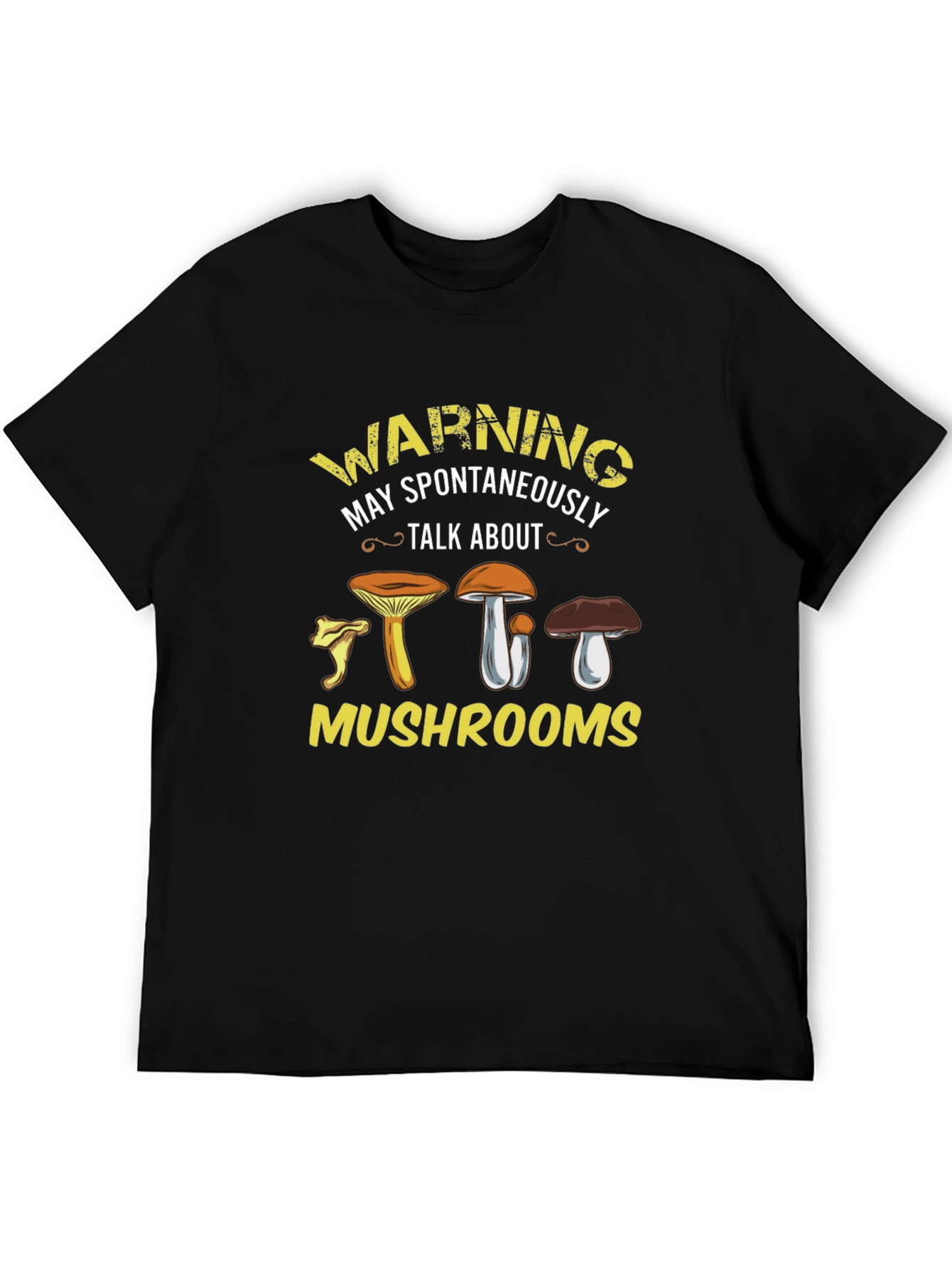 Black Mushroom Talk Warning Graphic Tee view 5
