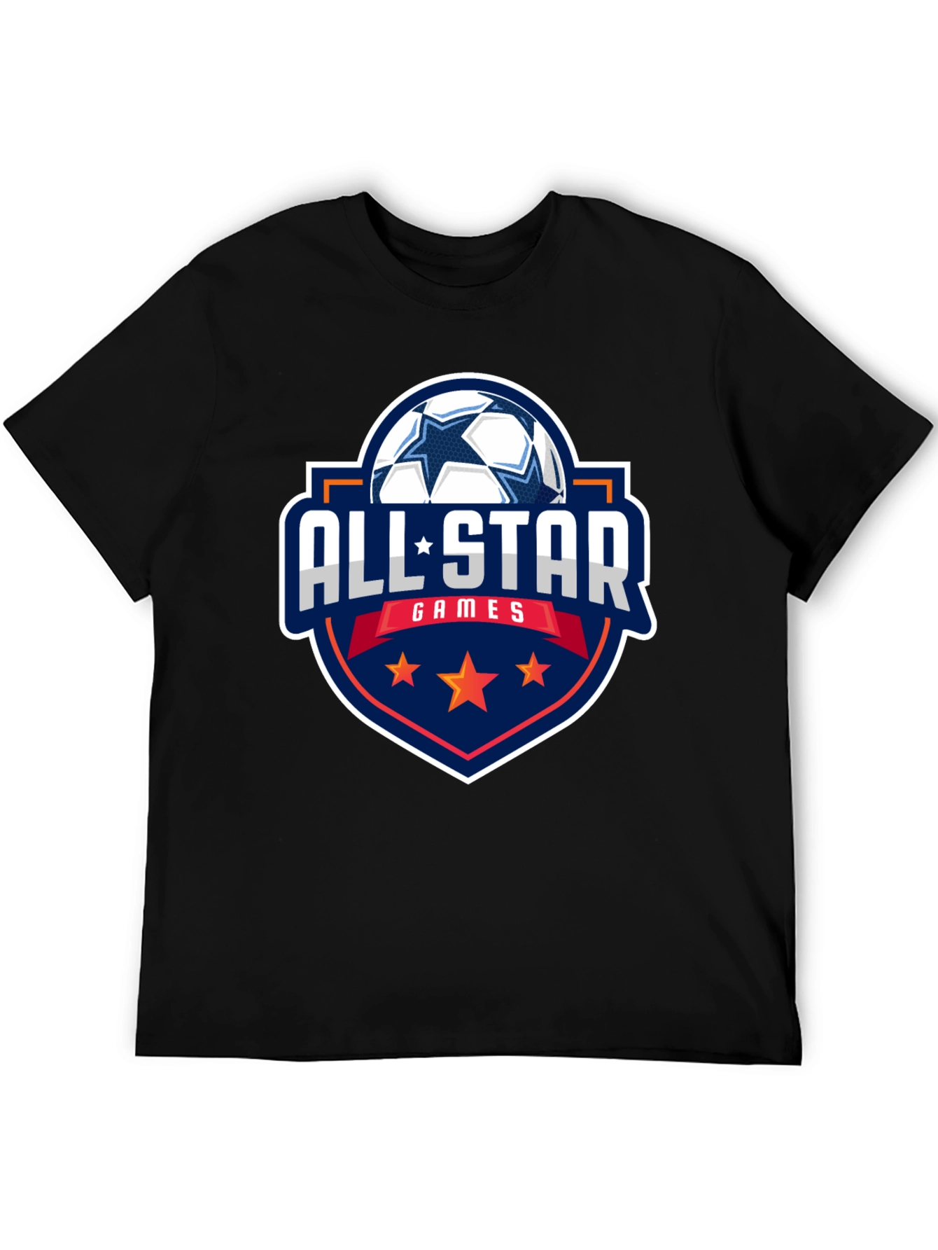 Black All-Star Games Soccer Graphic Tee - Black Cotton view 5