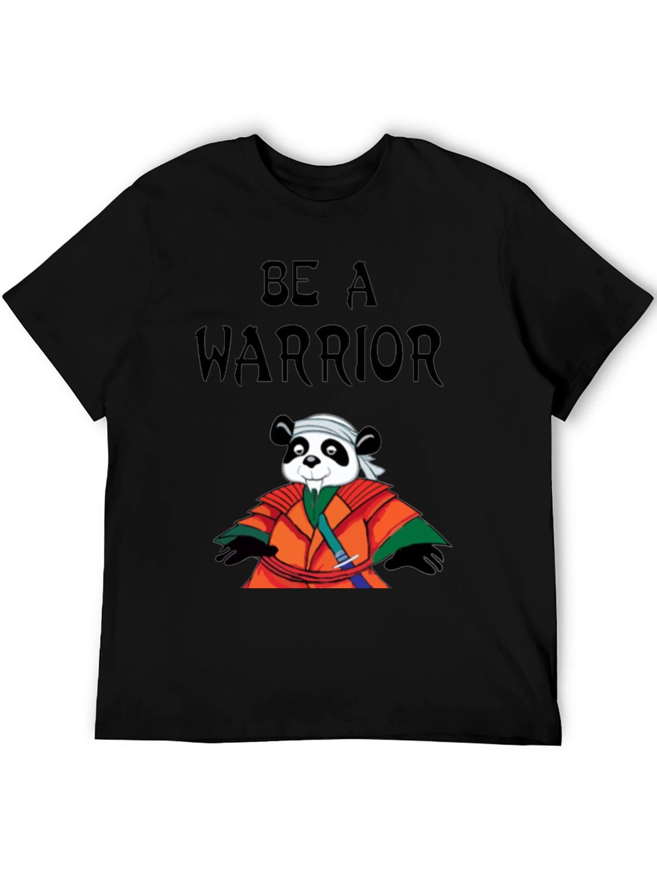 Black Be a Warrior Panda T-Shirt - Black view 5