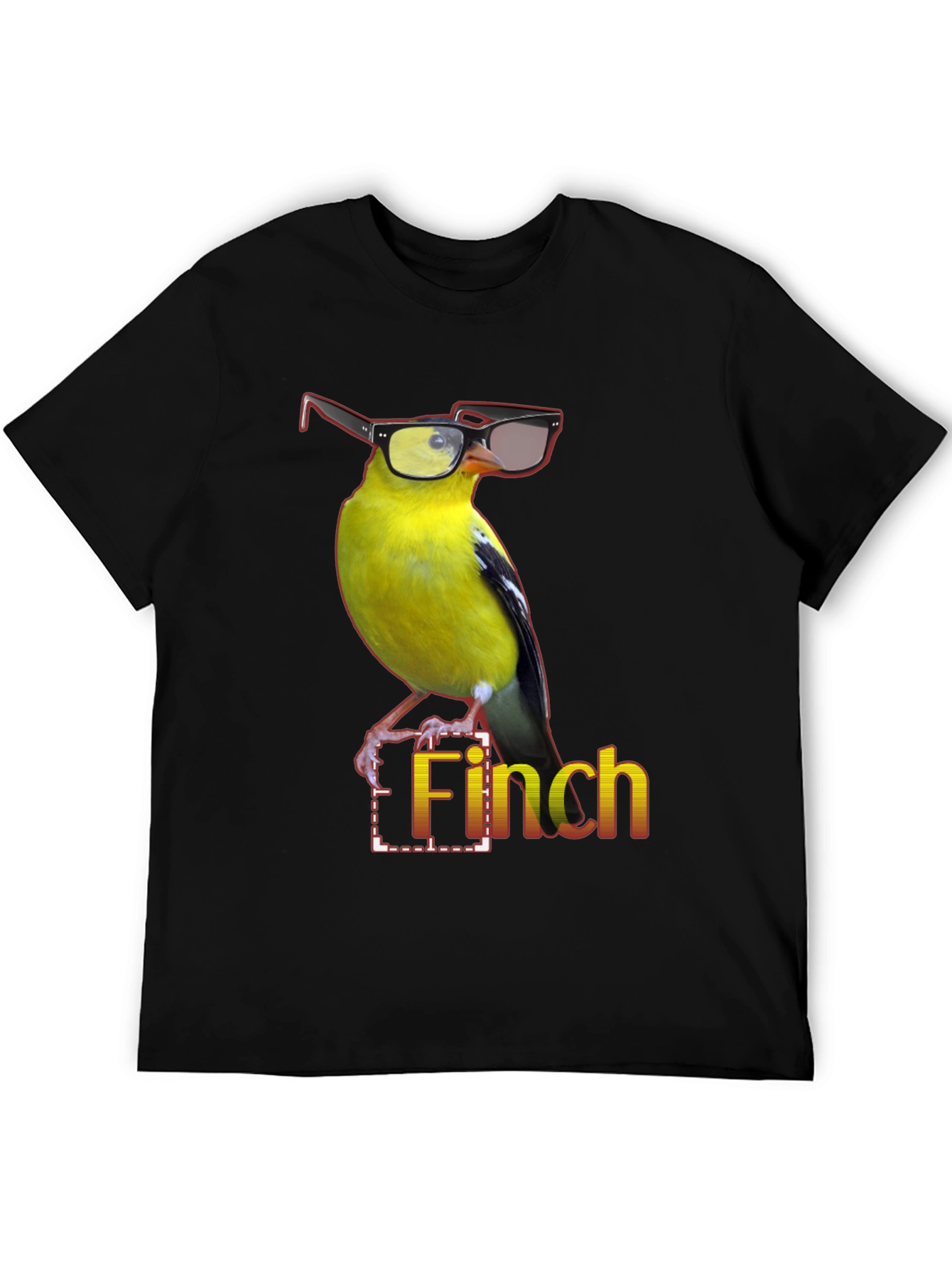 Black Stylish Finch Graphic Tee view 5