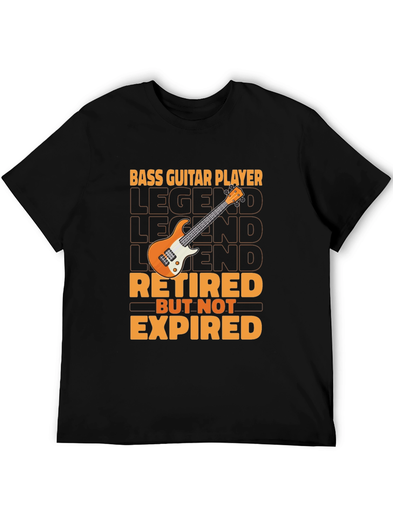 Black Bass Guitar Player Retired T-Shirt view 5