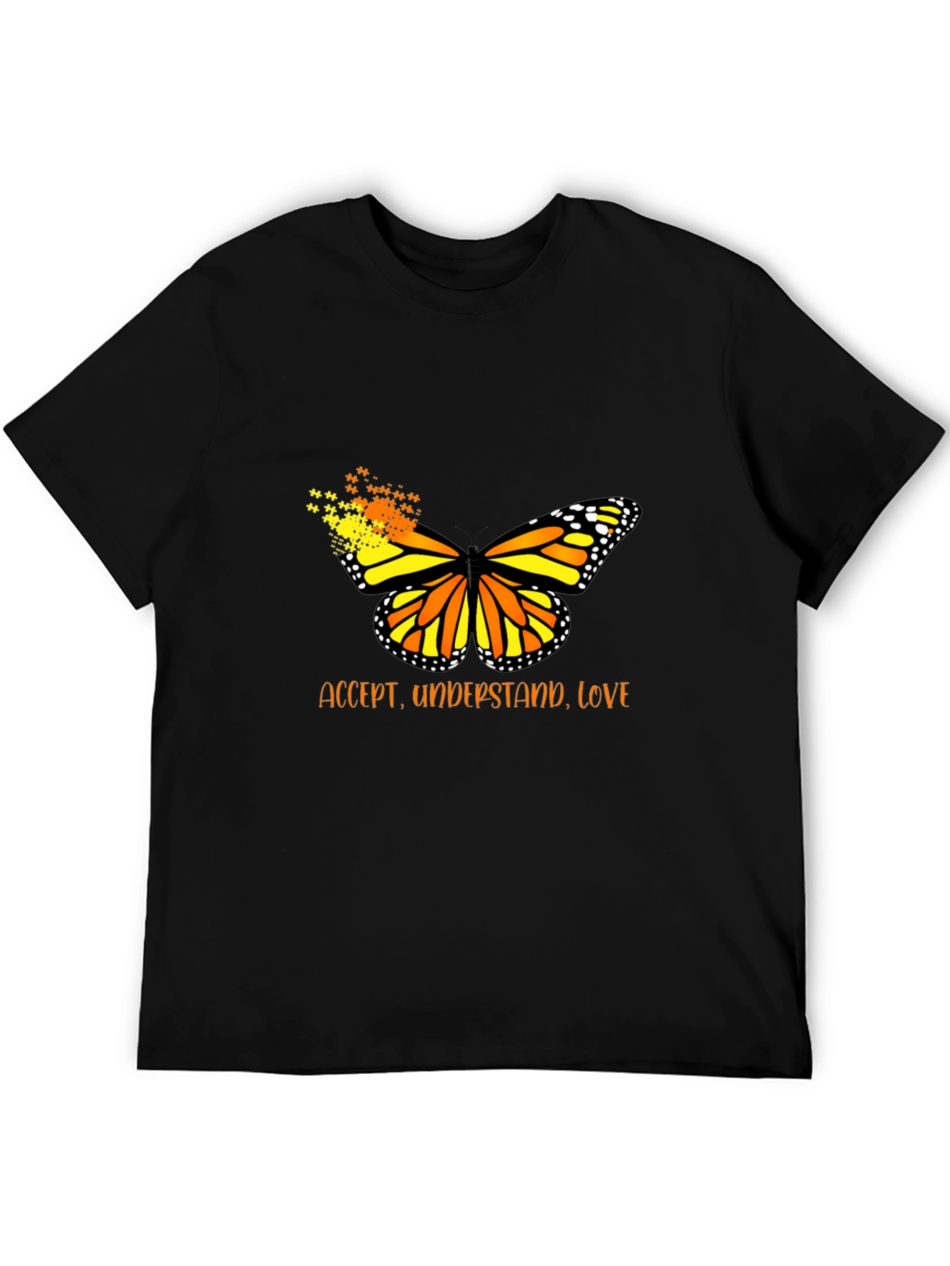 Black Accept, Understand, Love Butterfly Graphic Tee view 5