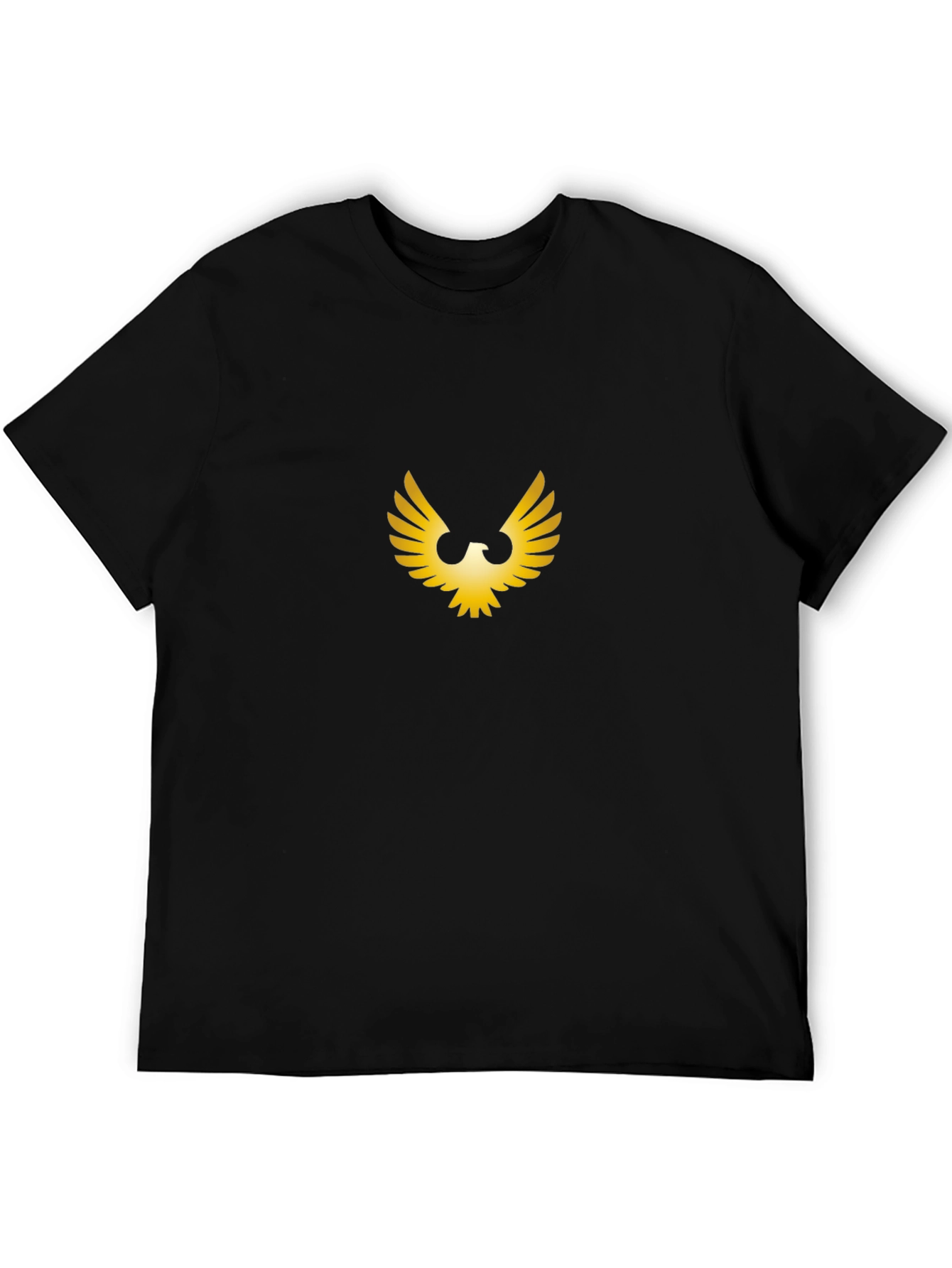 Black Golden Wing Graphic Black T-Shirt view 5