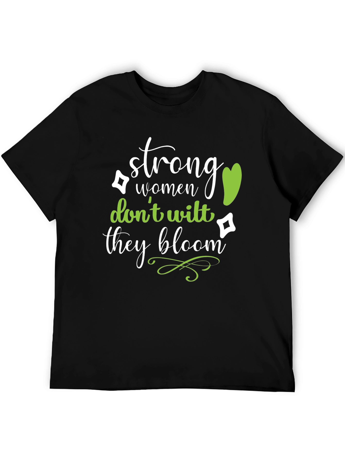 Black Strong Women Bloom T-Shirt - Inspirational Graphic Tee view 5