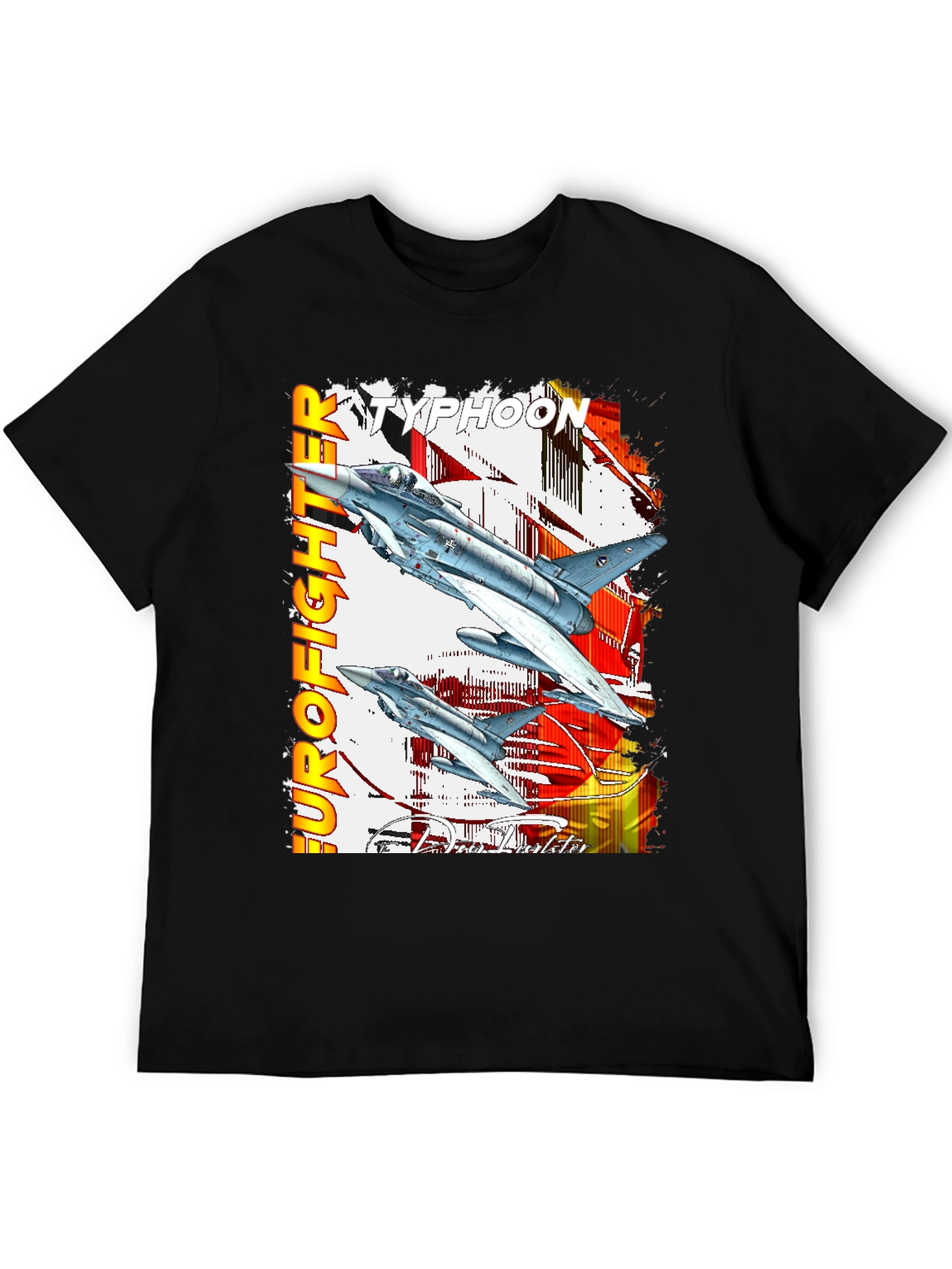 Black Eurofighter Typhoon Graphic T-Shirt - Premium Cotton Blend view 5