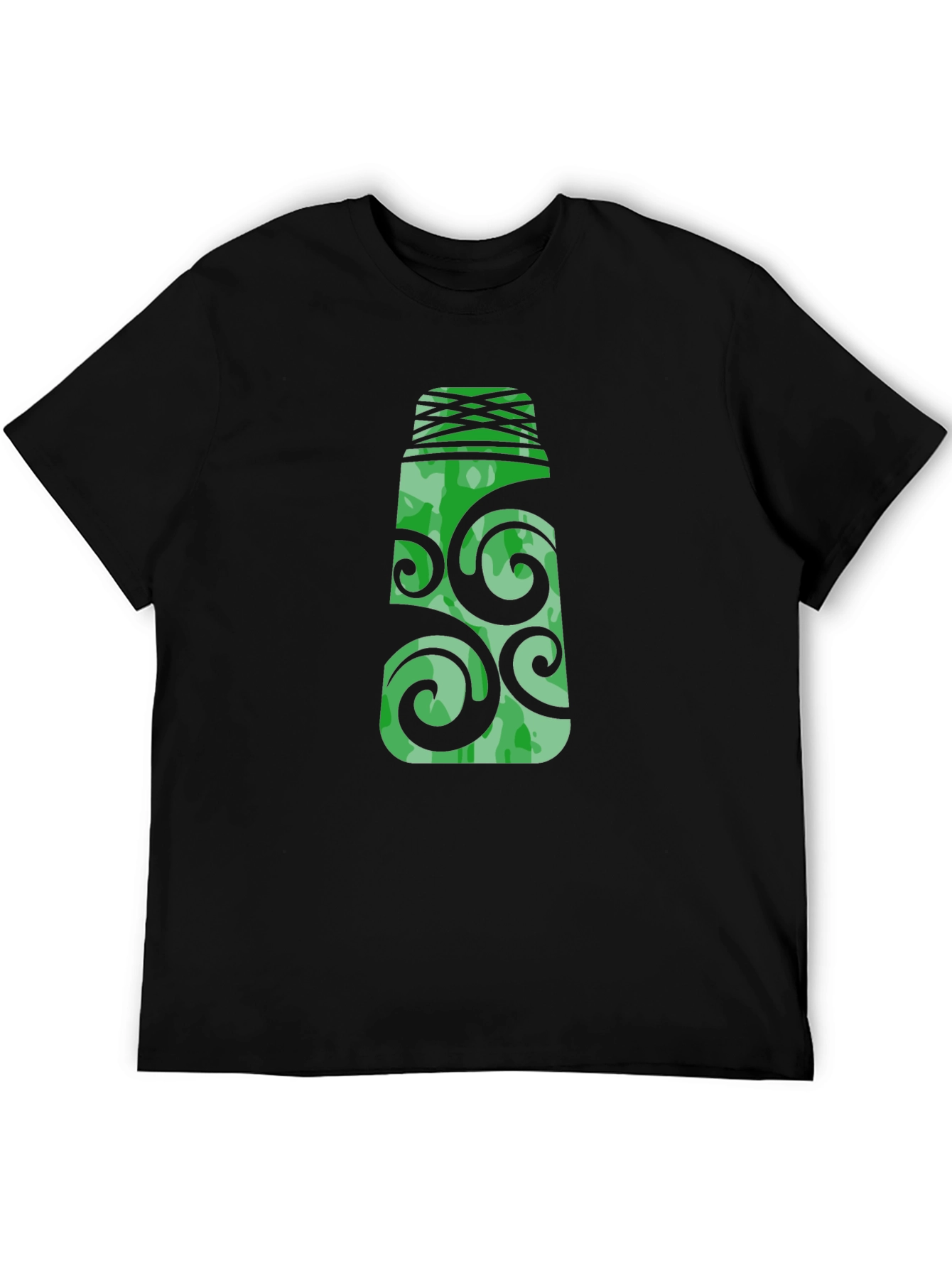 Black Green Totem T-Shirt - Unique Graphic Tee view 5