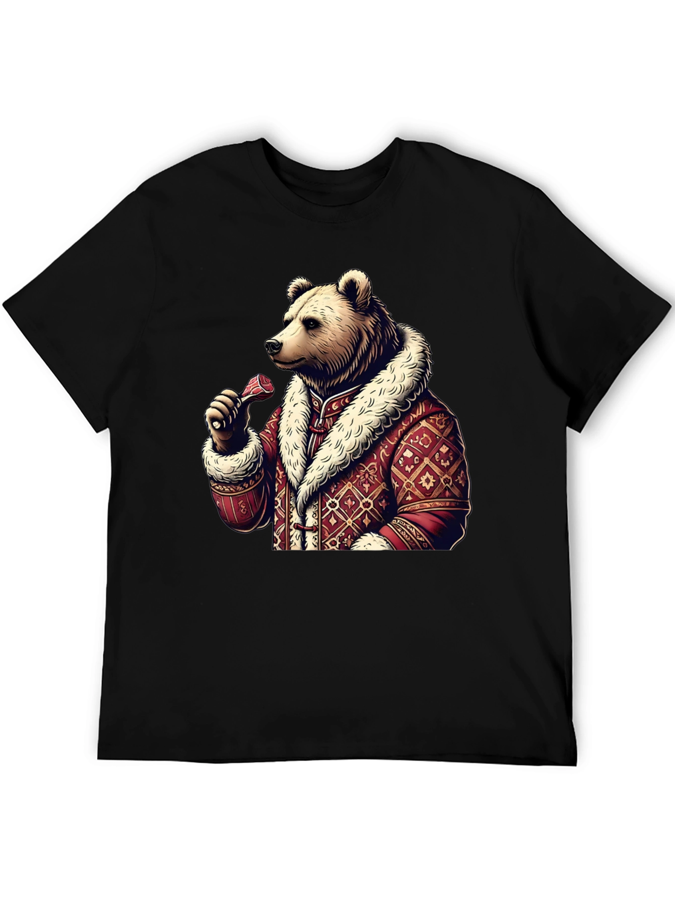 Black Bear in Coat T-Shirt view 5