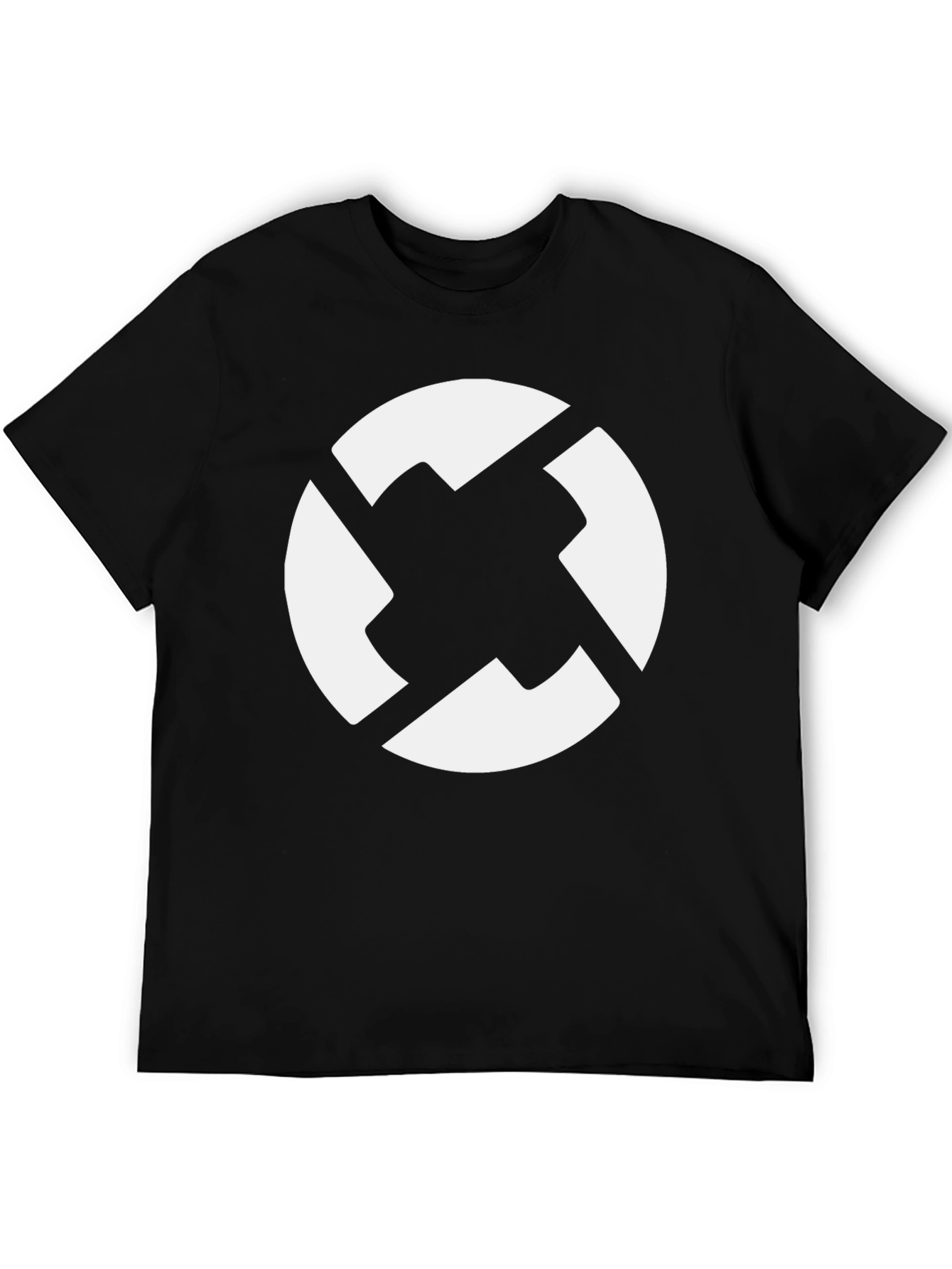 Black Abstract Graphic Tee - Black Cotton Blend view 5