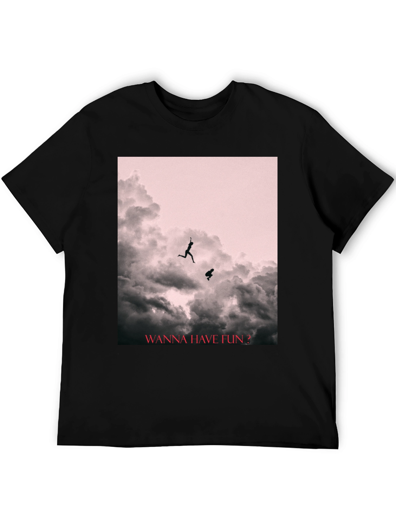 Black Fun Cloud Jump T-Shirt view 5