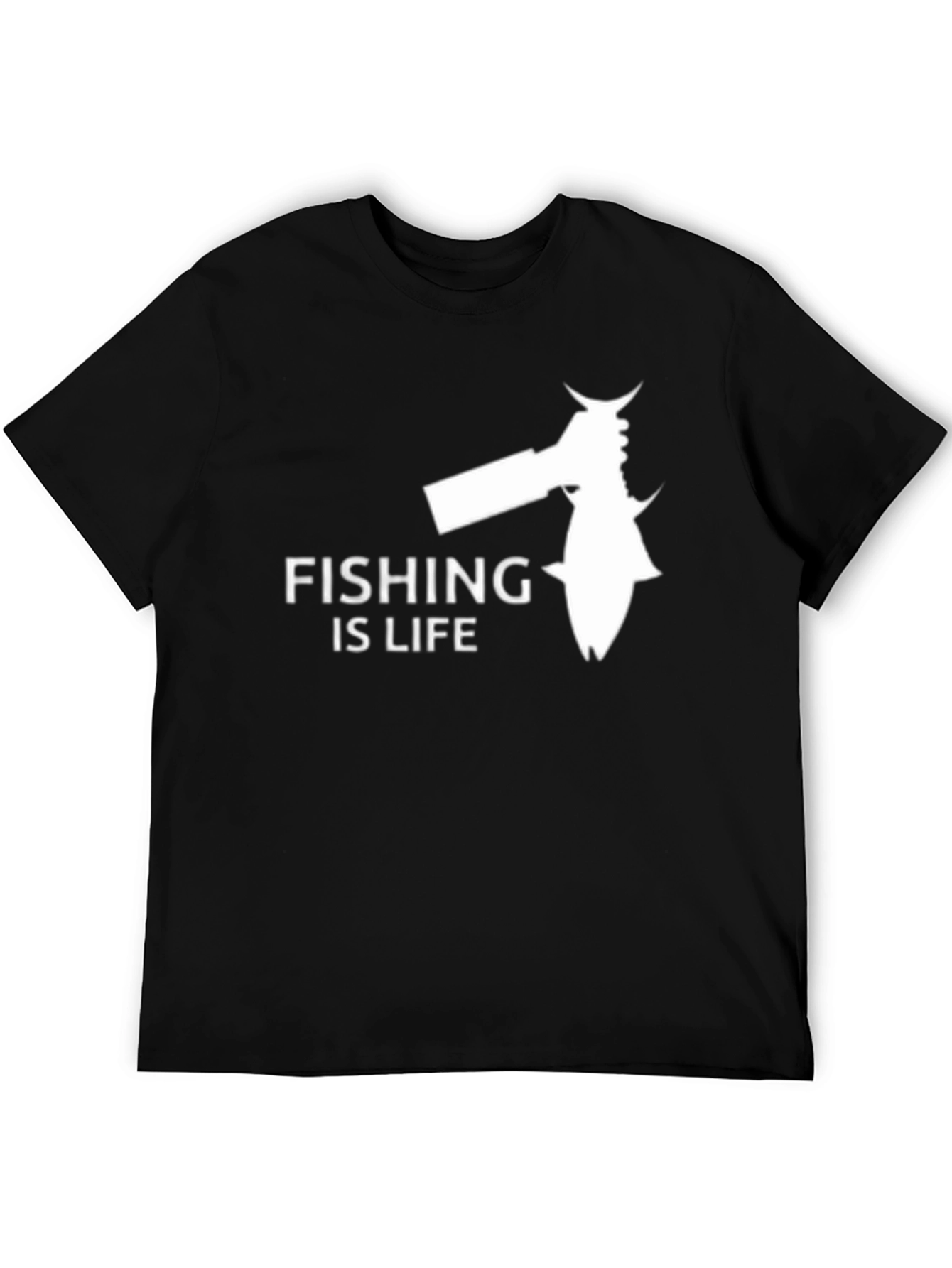 Black Fishing Is Life Graphic Tee - Black view 5