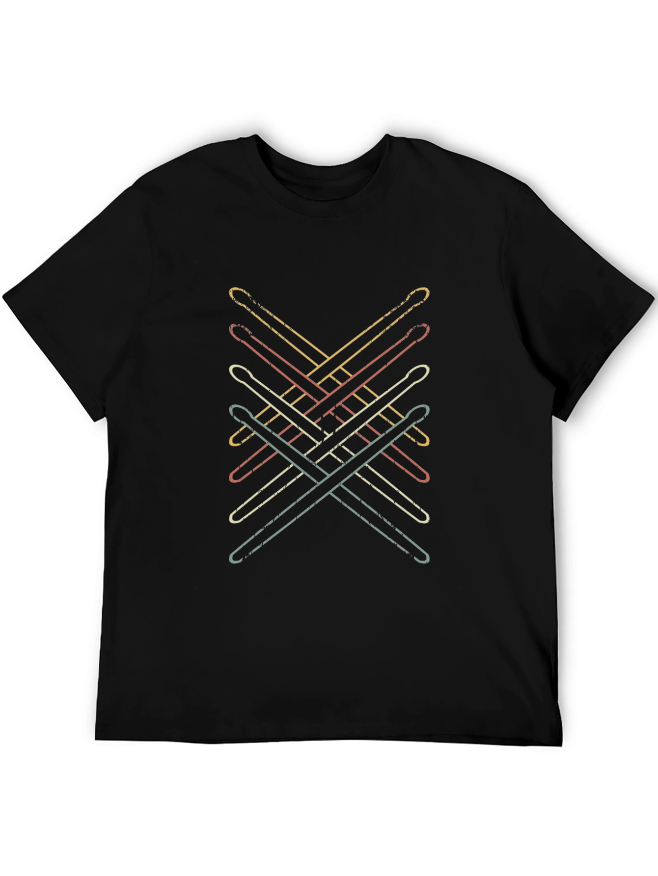 Black Drum Sticks Graphic Tee - Black view 5