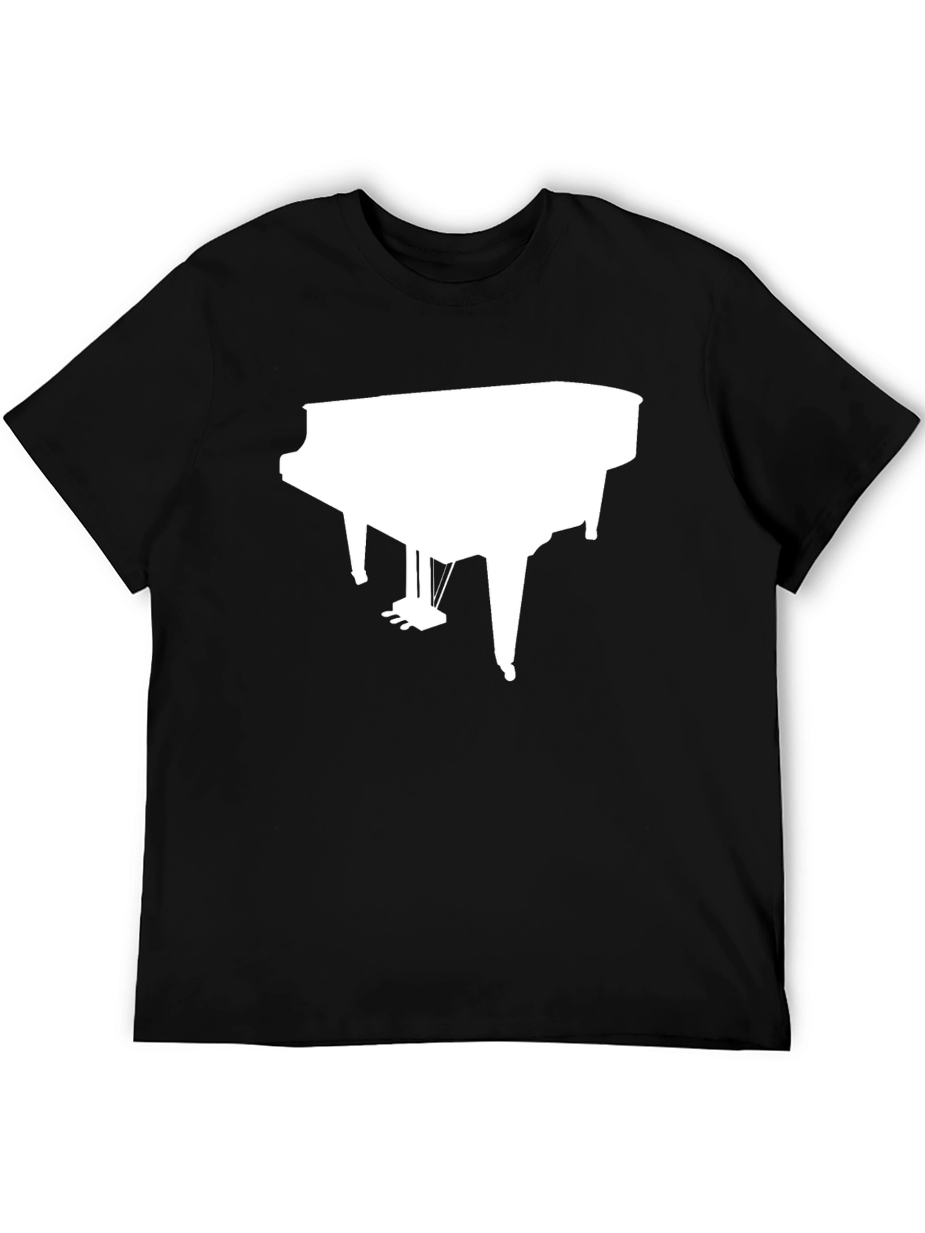 Black Piano Graphic Tee - Black Cotton Music T-Shirt view 5