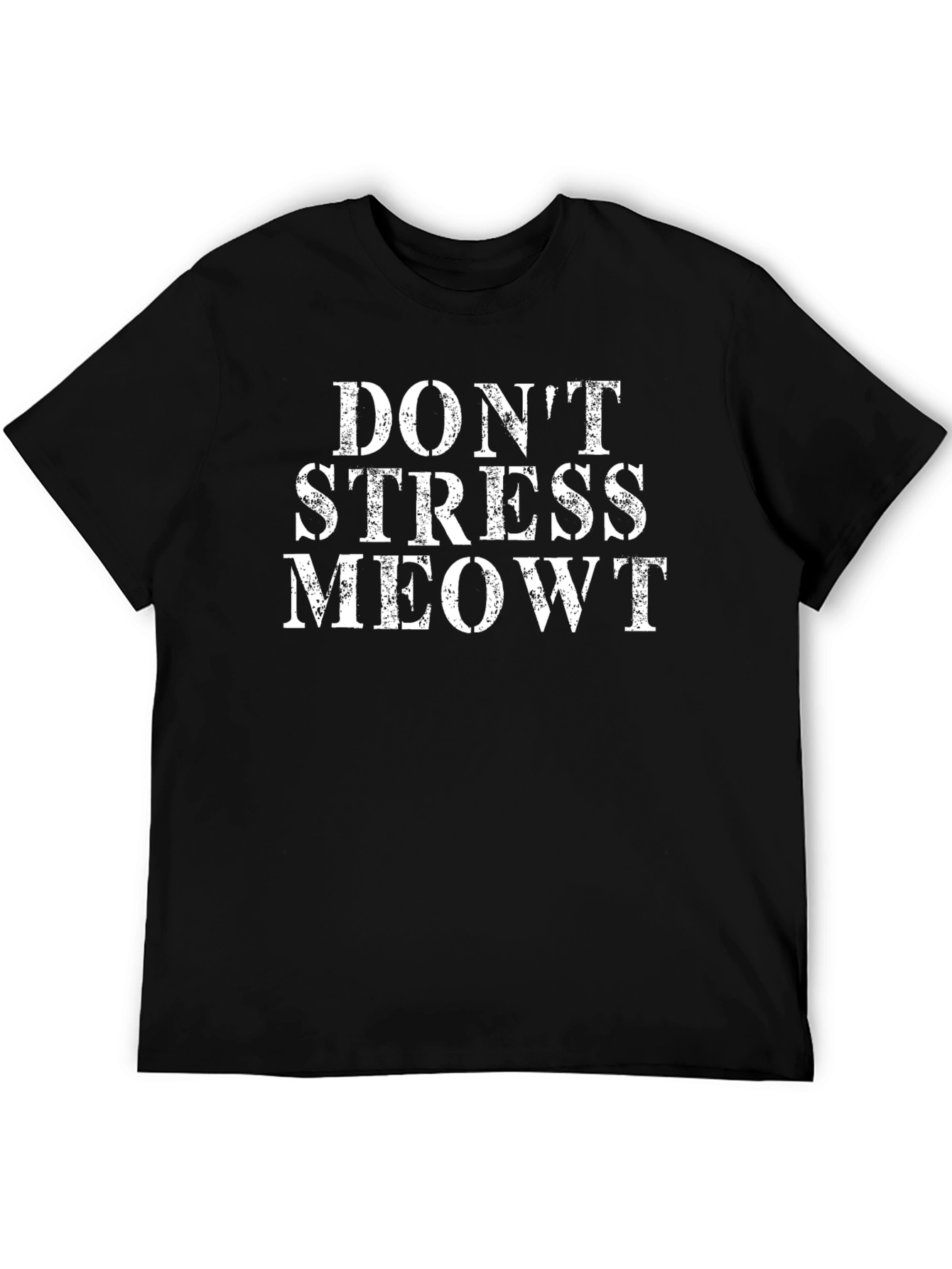Black Don't Stress Meowt T-Shirt - Funny Cat Lover Tee view 5