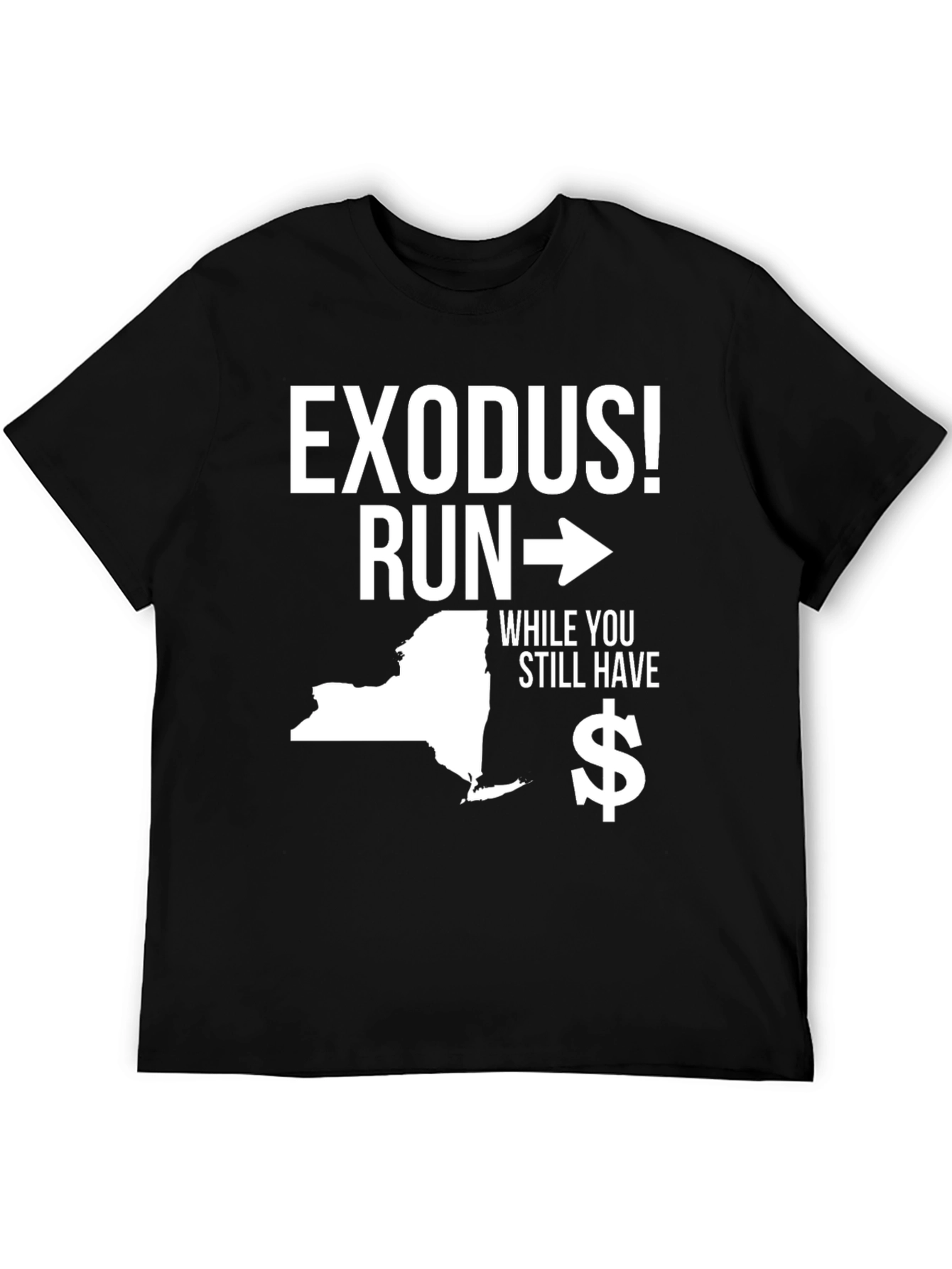 Black Exodus! Run - New York State Graphic T-Shirt view 5
