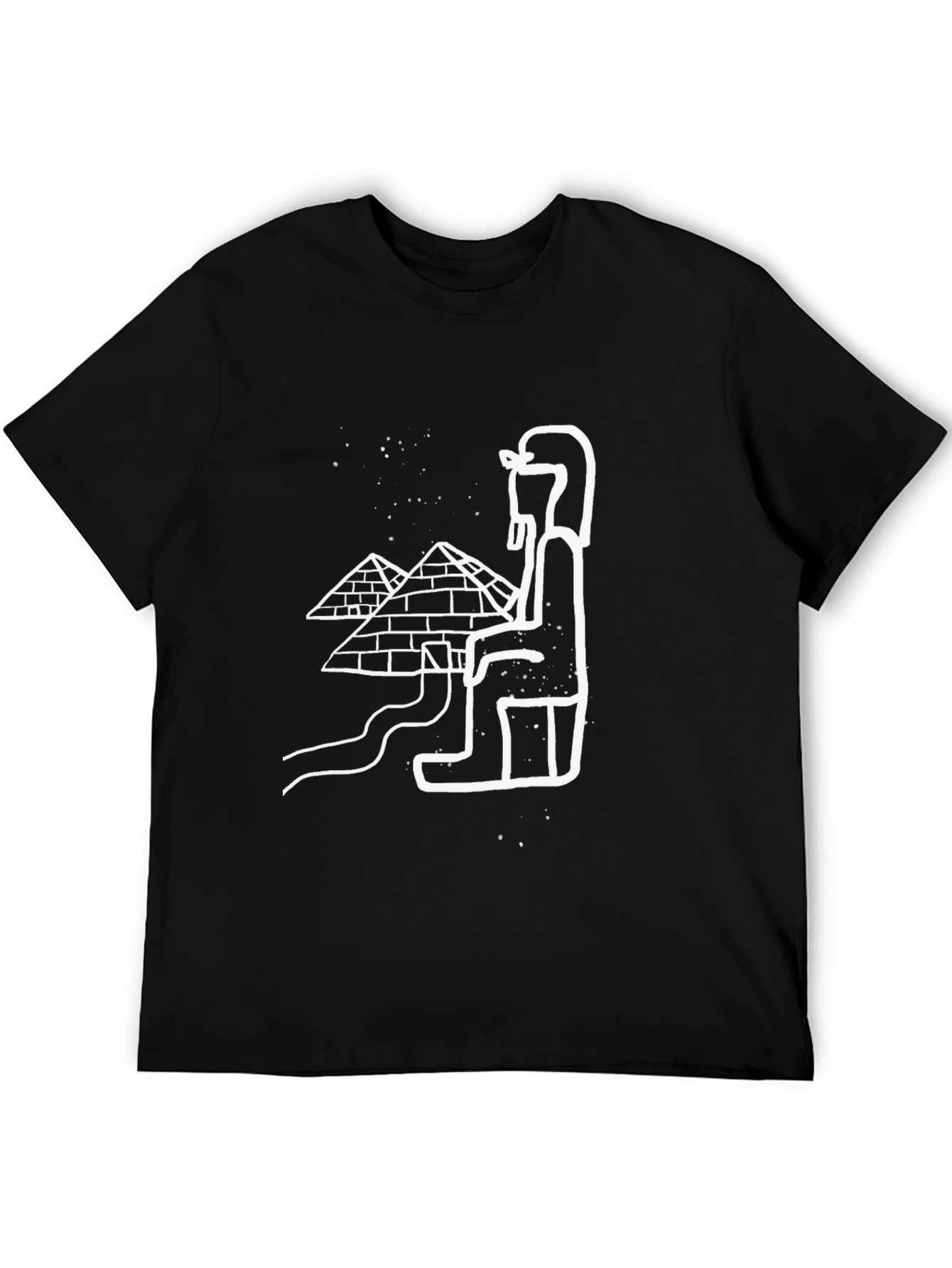 Black Egyptian Pyramids Graphic Tee - Black Cotton T-Shirt view 5